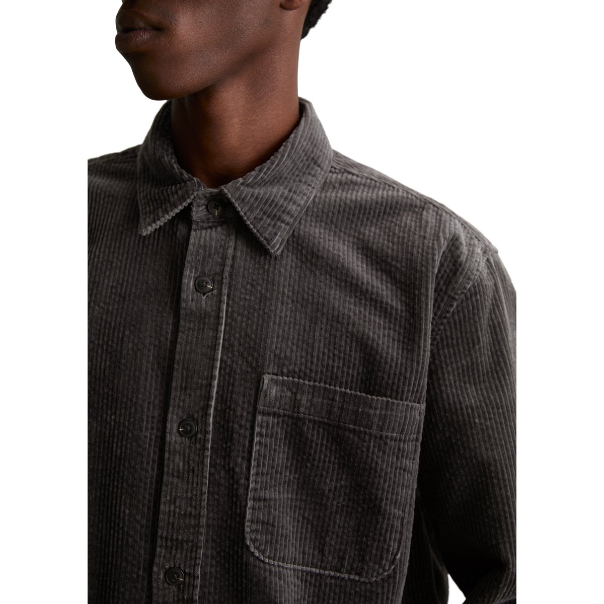 Chemise en velours côtelé, coupe classique en pur coton biologique gris, MARC O’POLO DENIM