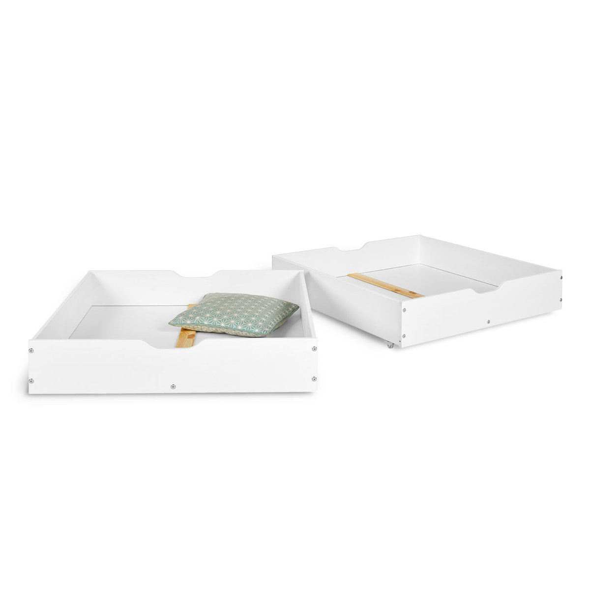 Pack lit superposé séparable avec tiroirs Bois massif AARON bois naturel, AKITEN RETAIL
