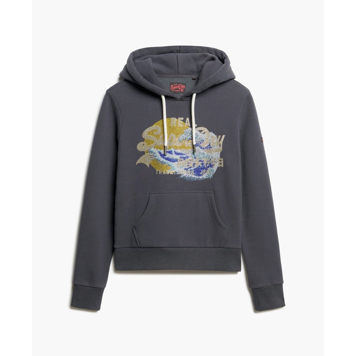 Sweat à capuche Vintage Logo Tokyo ébène, SUPERDRY