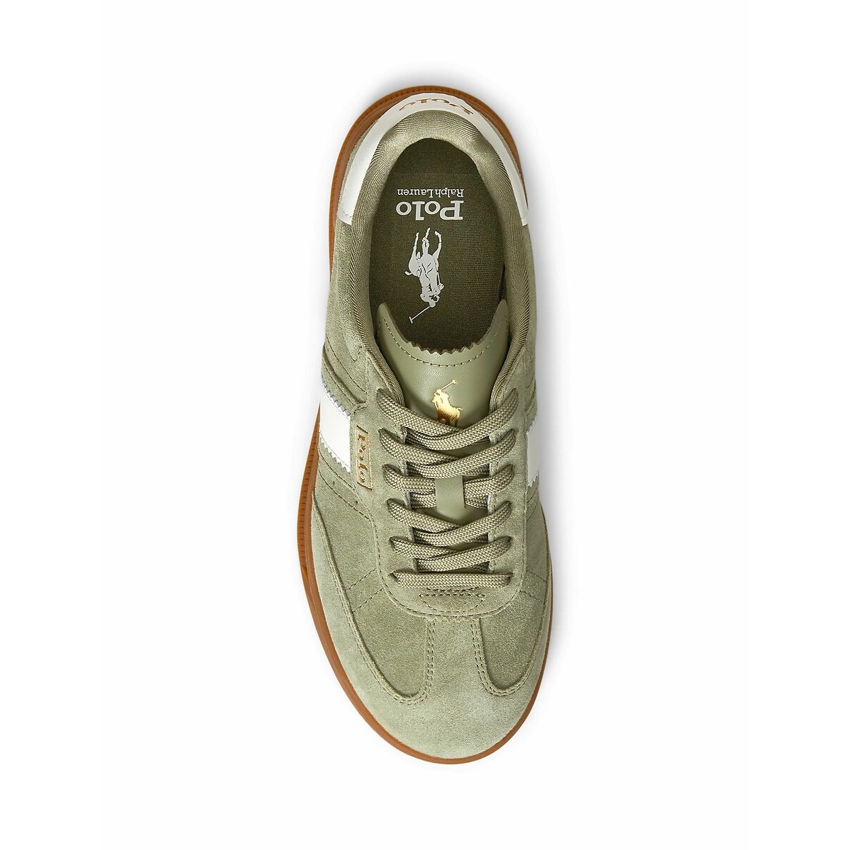 Baskets en cuir suède Hrt Aera PP vert sauge, POLO RALPH LAUREN