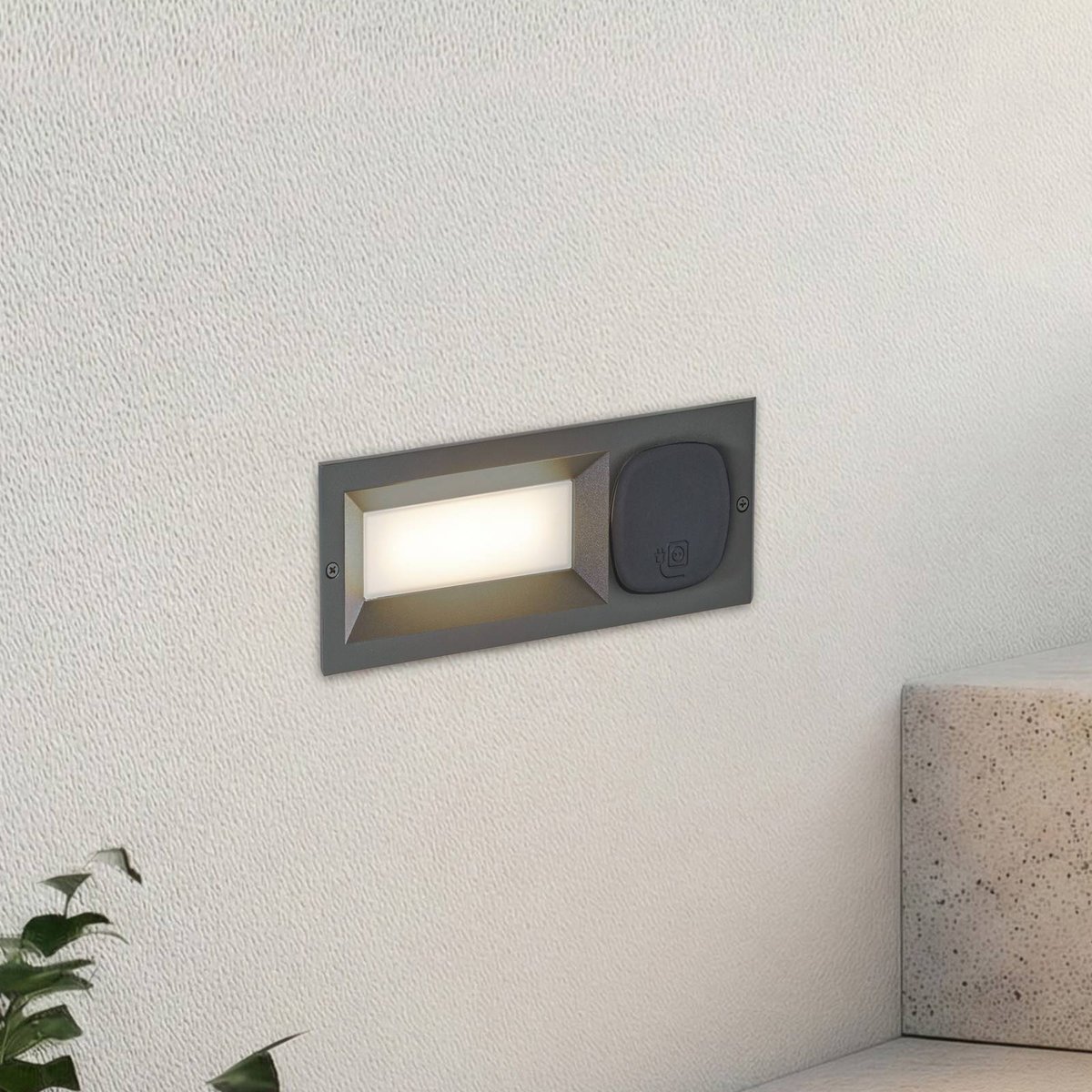 Applique extérieure en métal moderneLED anthracite, LUCANDE