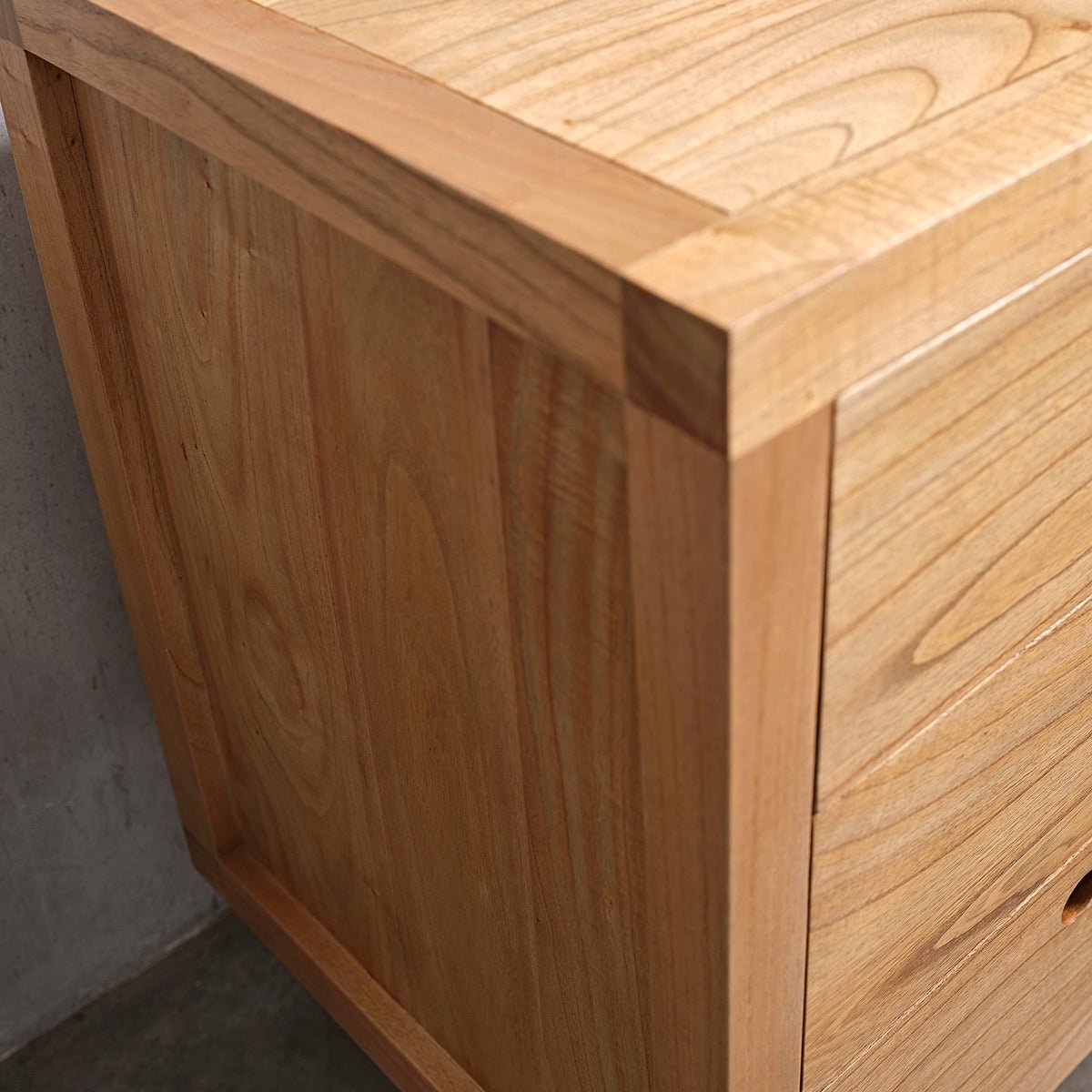 Commode en bois massif 110 cm 3 tiroirs ESMEE naturel, BERAH GETAH