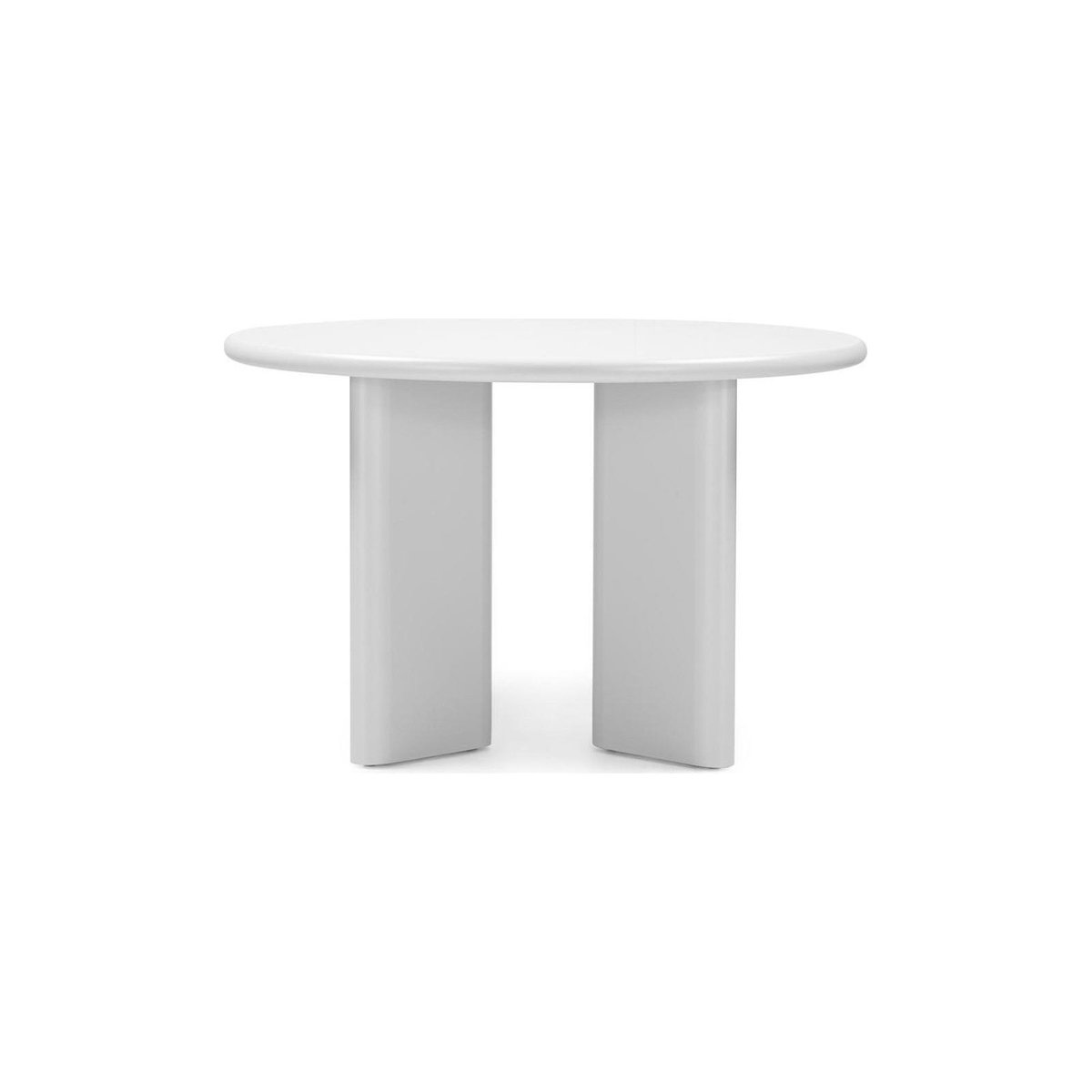 Table à manger ronde collection MOLIQ gris beige mat, RECOLLECTION