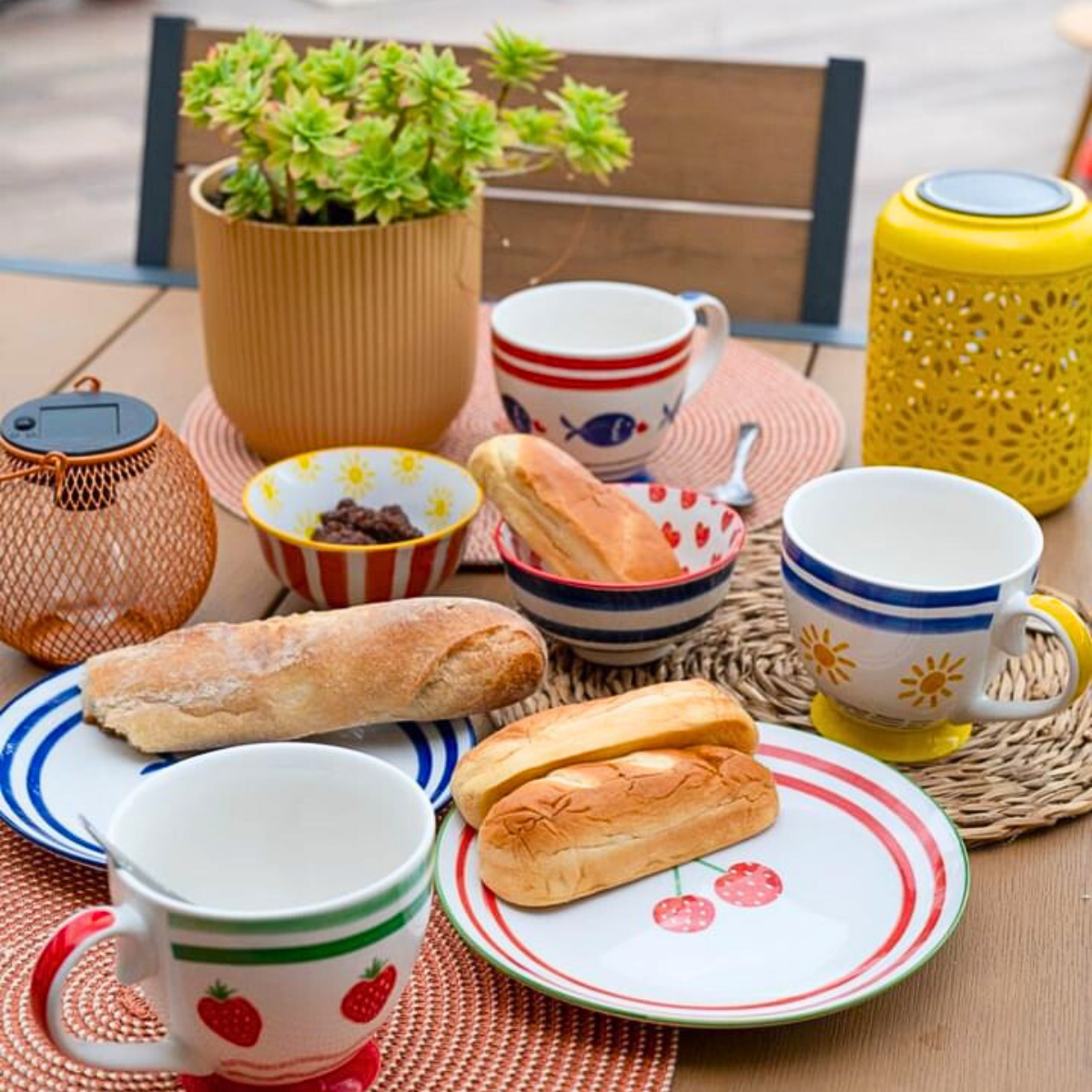 Lot de 6 grandes assiettes, LE PETIT CABANON multicolore, ARTIME