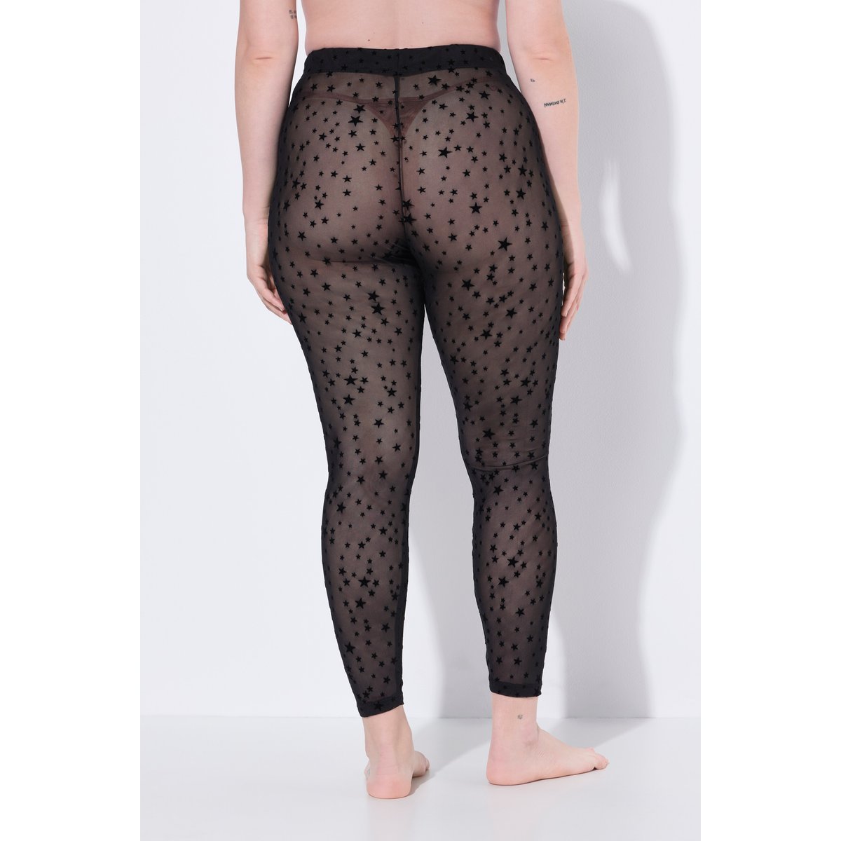 Legging en mesh transparent et hautement noir, ULLA POPKEN