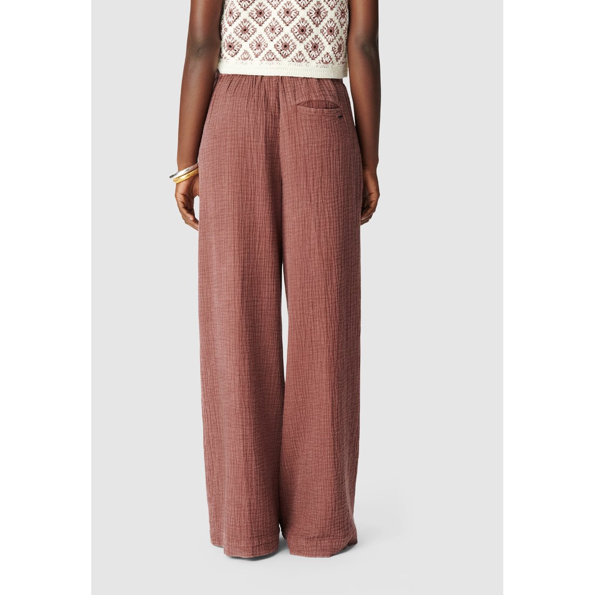 Pantalon large gaze de coton magnum, IKKS
