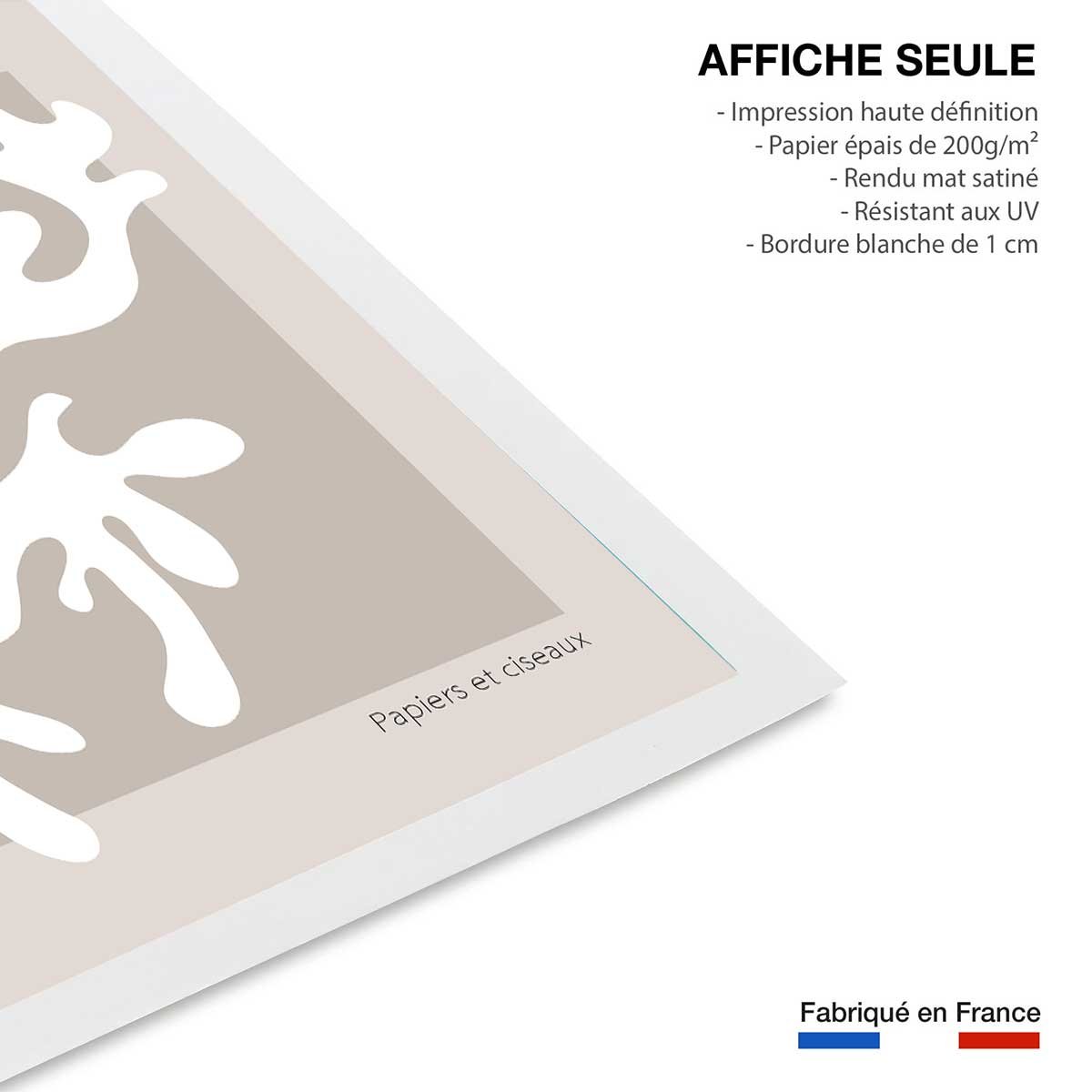 Affiche papiers et ciseaux affiche seule, HEXOA