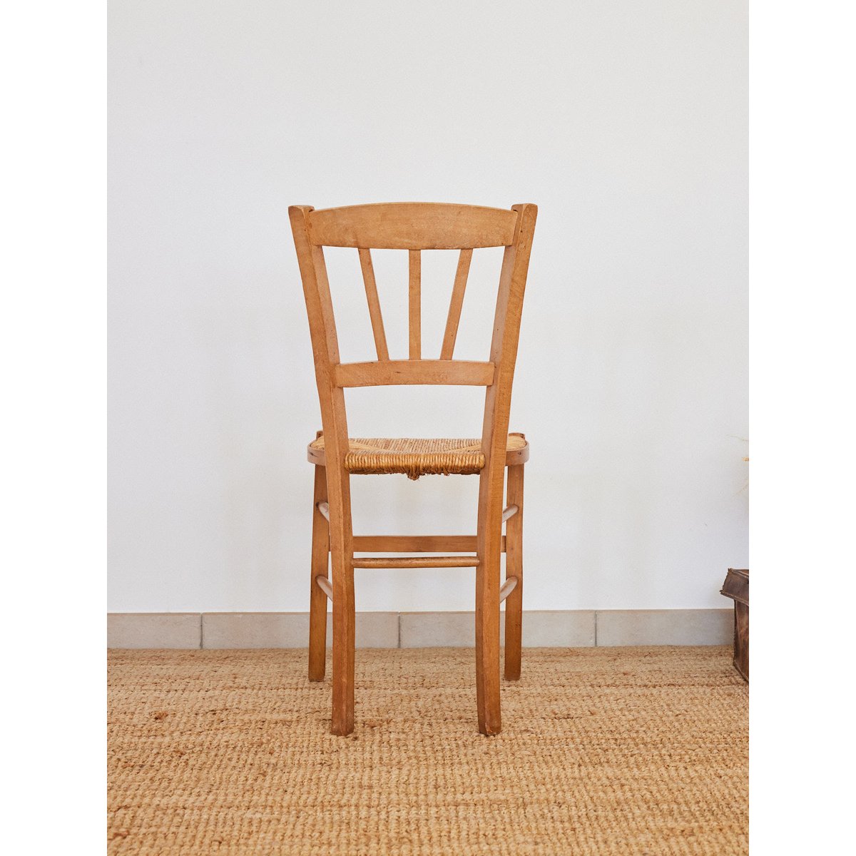 Lot de 5 chaises en paille Claude N°1283 - Bon état bois clair, DEBONGOUT