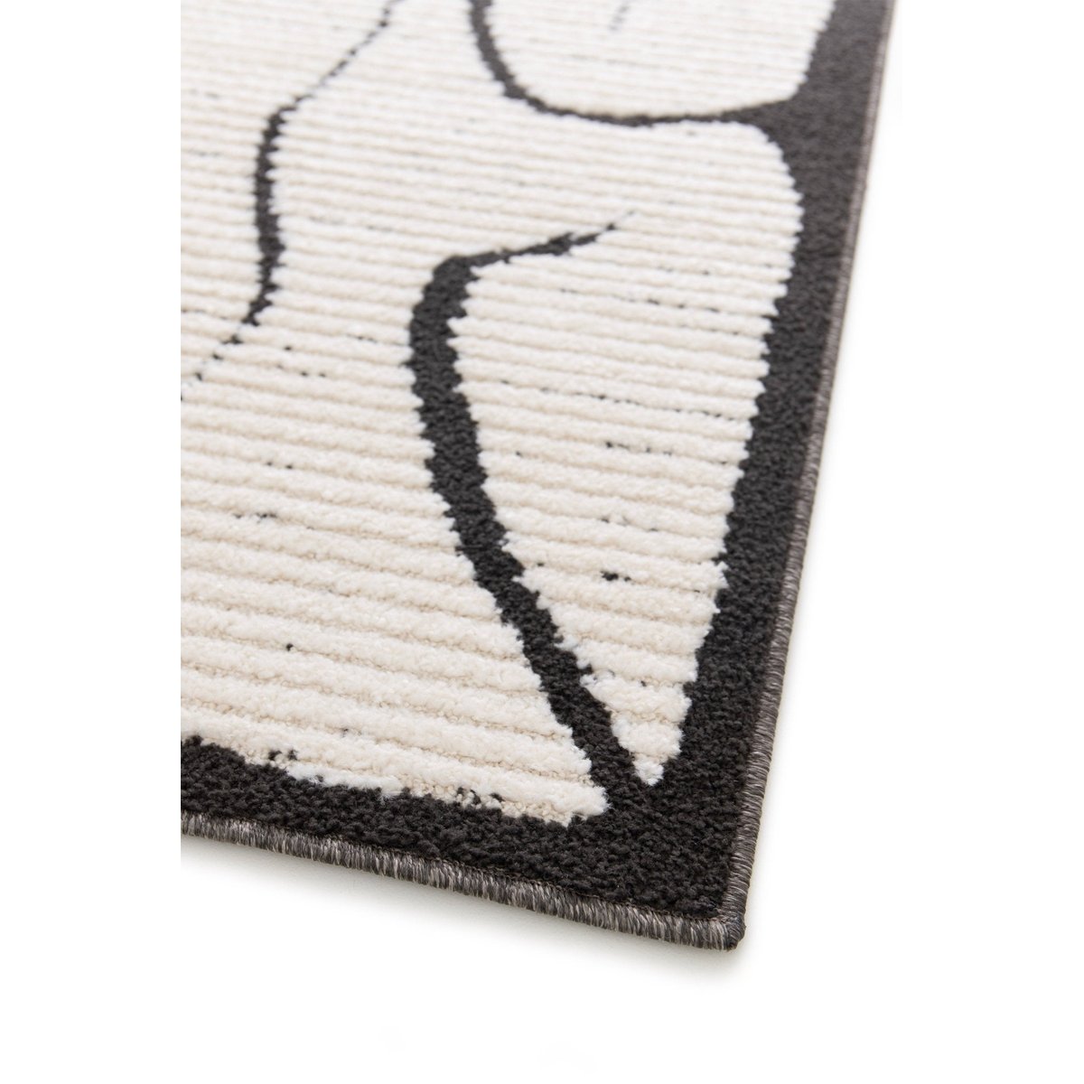Tapis effet haut-bas très doux MIRAGE noir intense, AFK LIVING