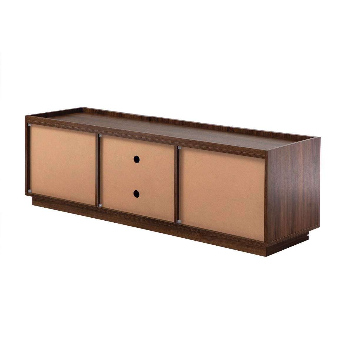 Meuble TV 3 portes - ABEL bois foncé, CALICOSY