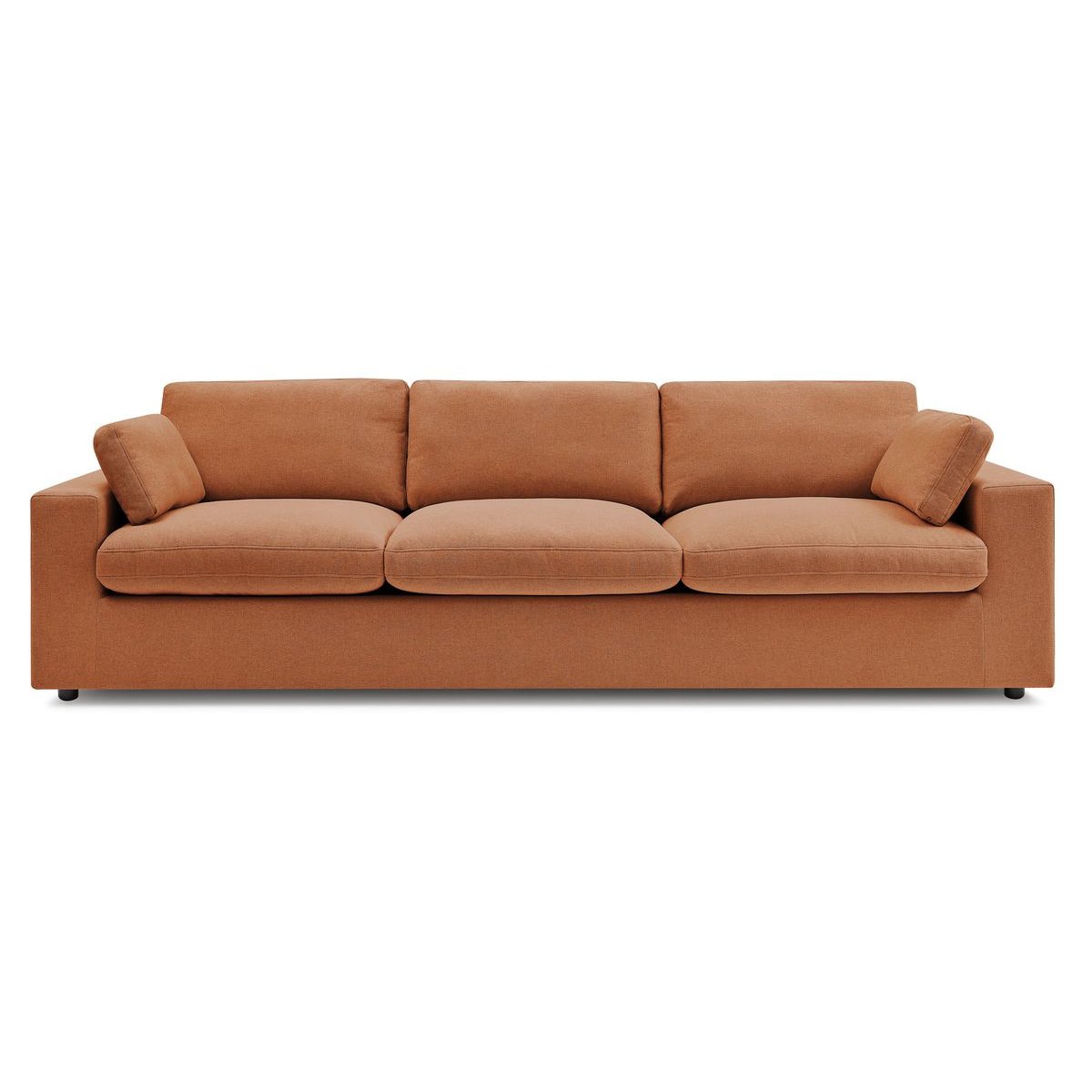 Canapé droit fixe 4 places en tissu, BELAIR orange, BOBOCHIC