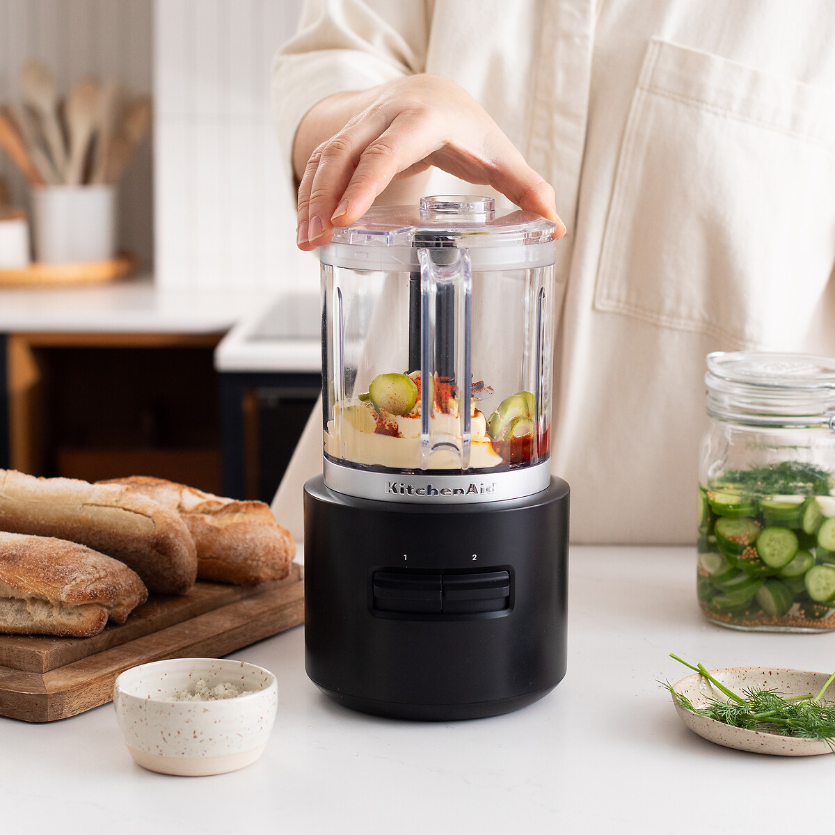 Go Cordless Food Chopper & Battery - 5KFCR531 black, KITCHENAID
