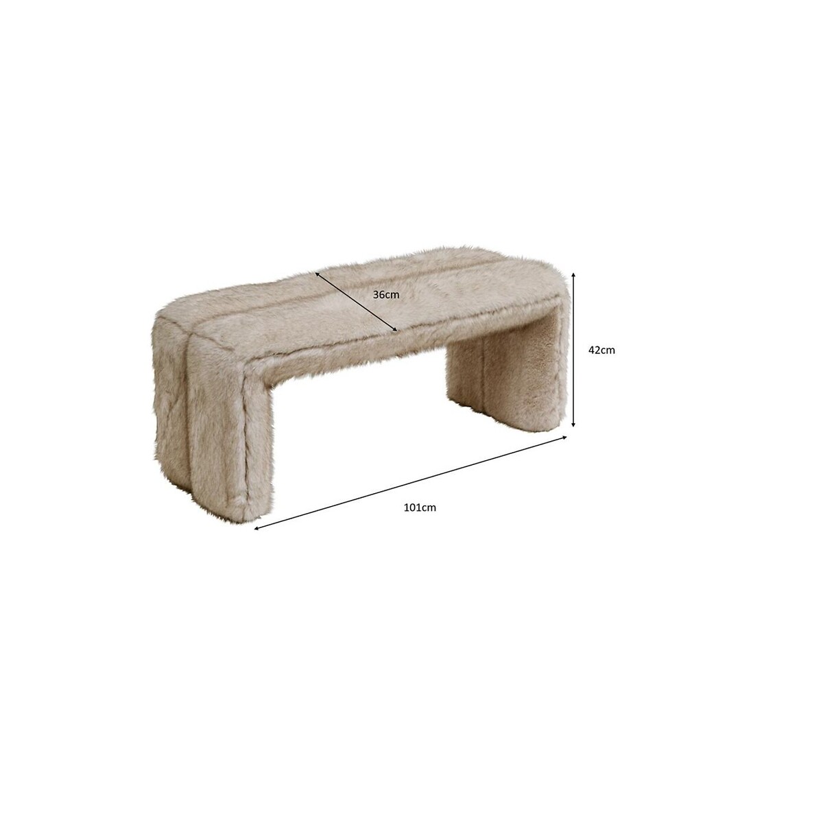 Banquette Lilja Soft 101cm marron, KARE DESIGN