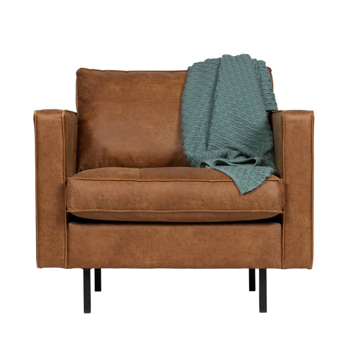 Fauteuil en simili- BRONCO cognac, WOOOD