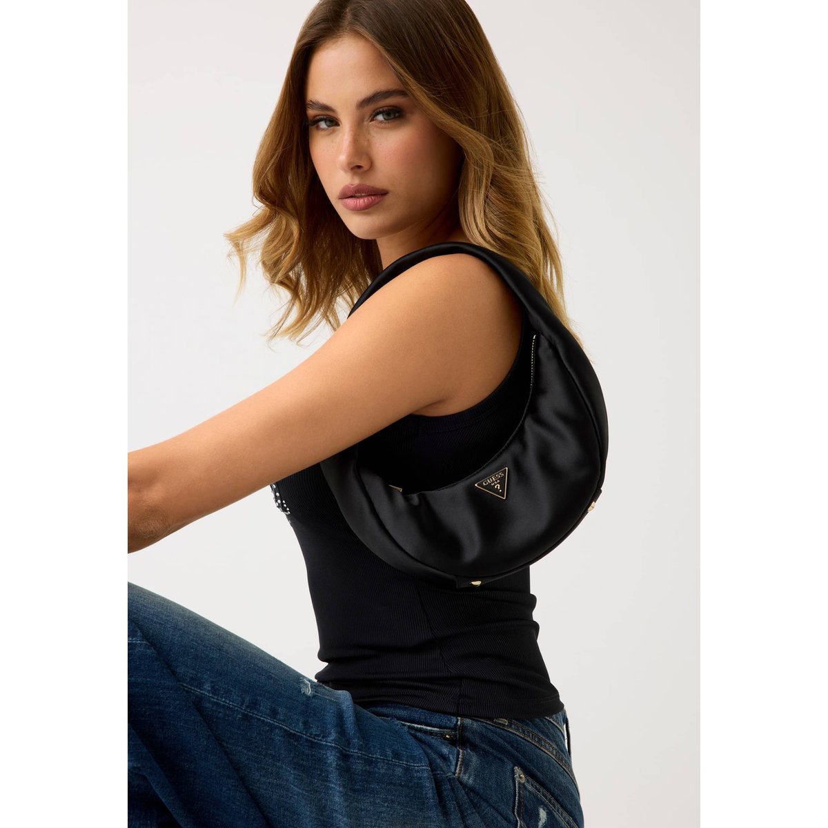 Sac D'épaule Sunetra noir, GUESS