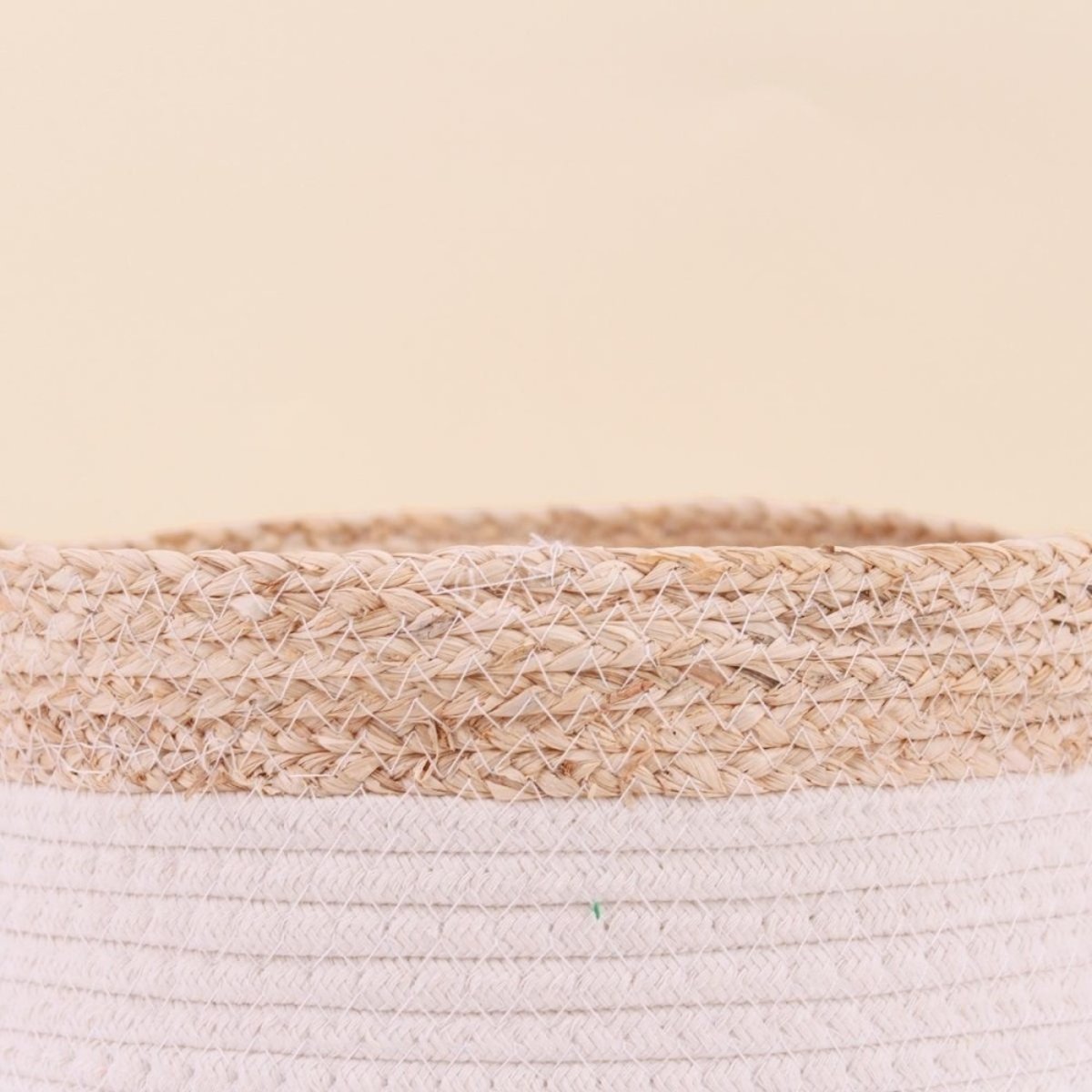 Lot de 2 paniers en corde et fibres naturelle beige, ORNAMI