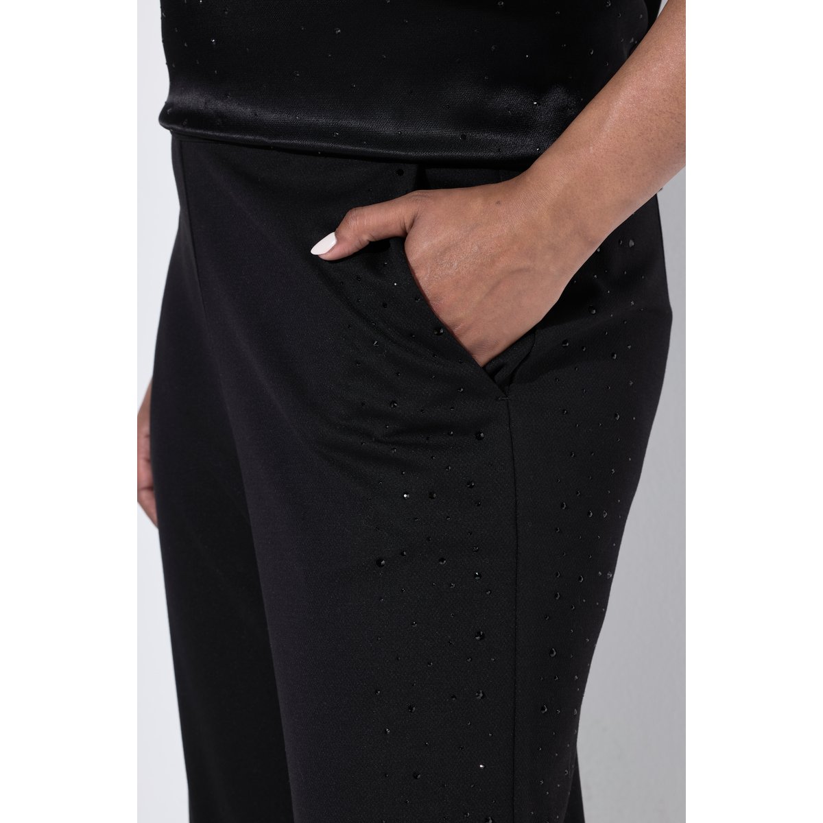 Pantalon avec strass fantaisie noir, ULLA POPKEN