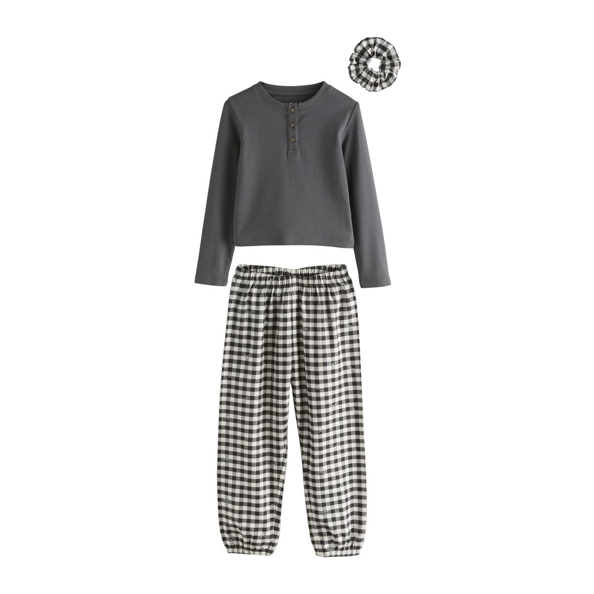 Pyjamas tissés style jogging, lot de 2 noir/rouge, NEXT