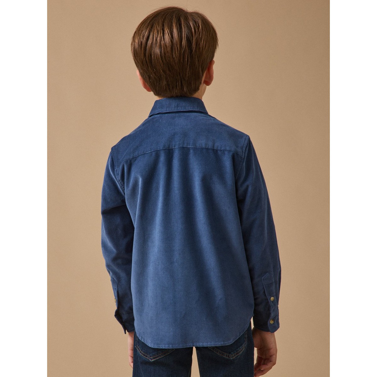 Chemise en velours bleu, CYRILLUS