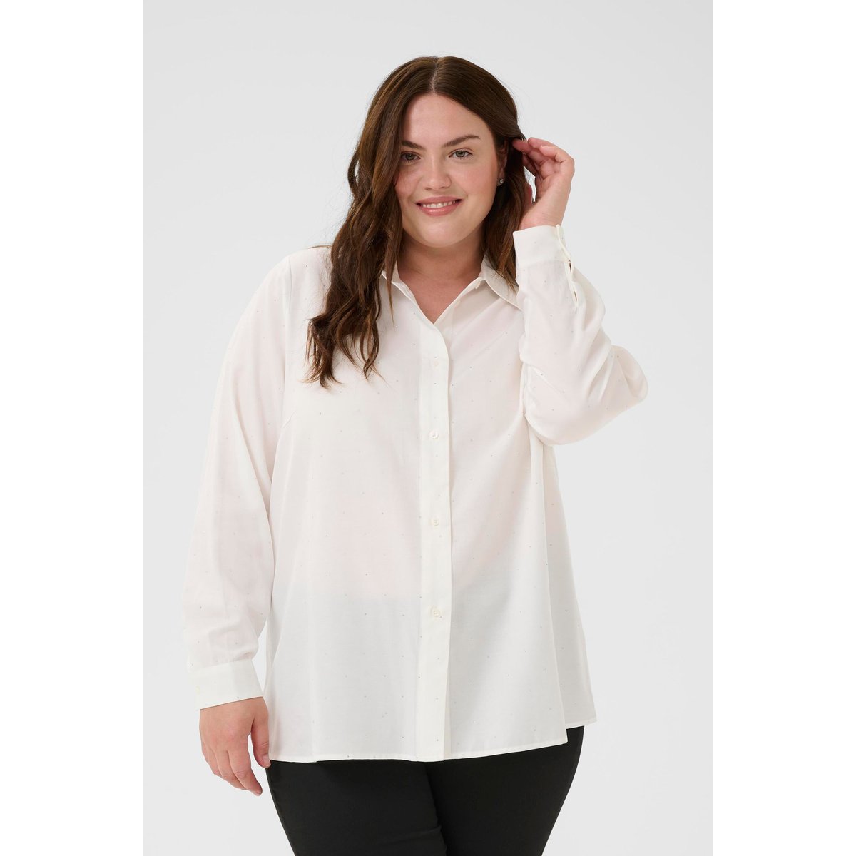 Chemise à manches longues blanc chalk, KAFFE CURVE