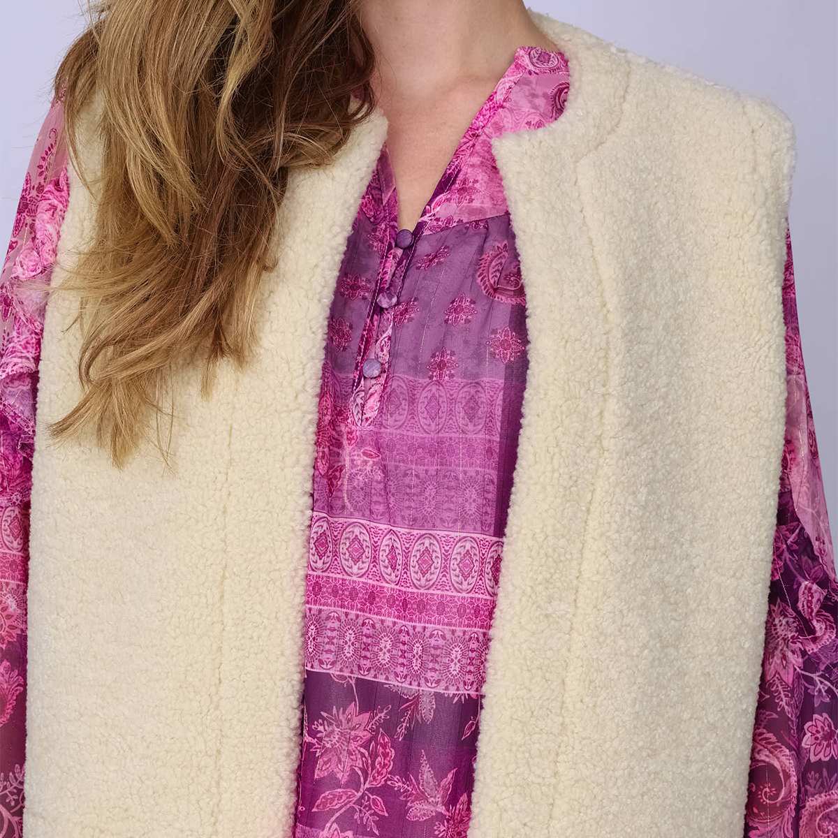 Veste sans manche réversible marron, MISE AU GREEN