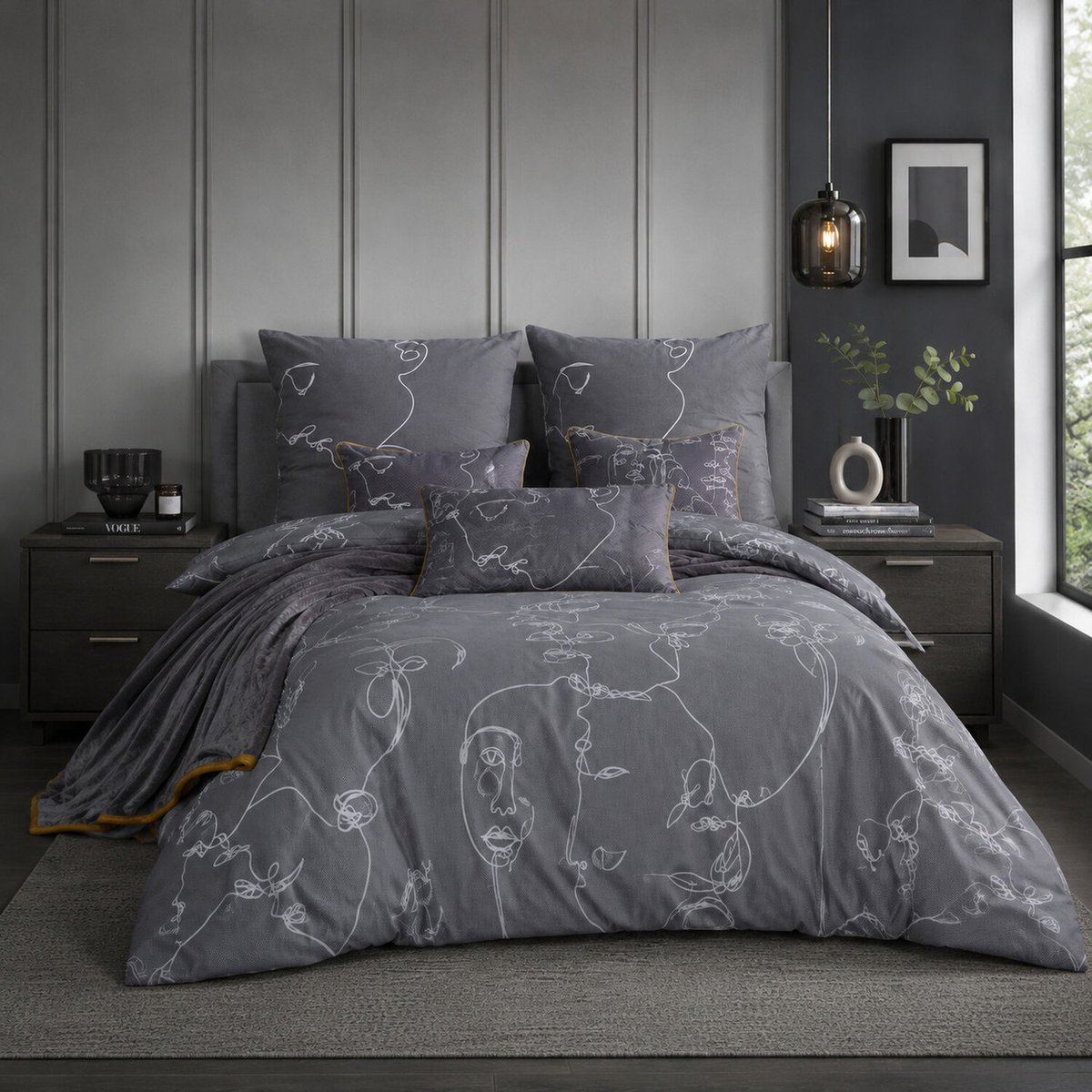 Parure housse de couette imprimée coton avec taie(s), Nymphea multicolore, C DESIGN HOME TEXTILE