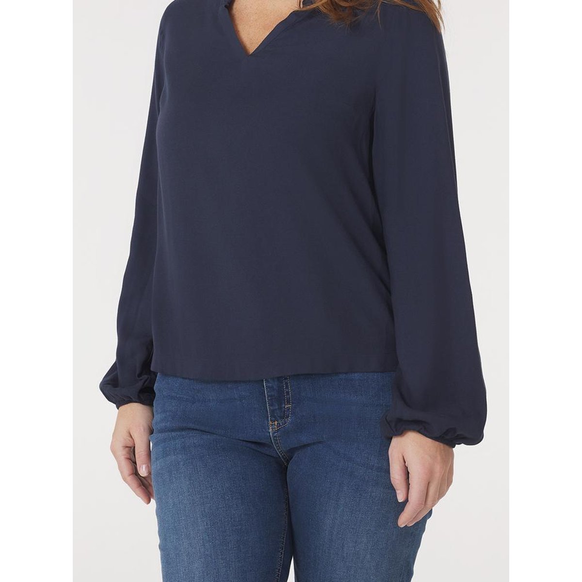 Blouse col v ANAELMIS19032 marine, TBS