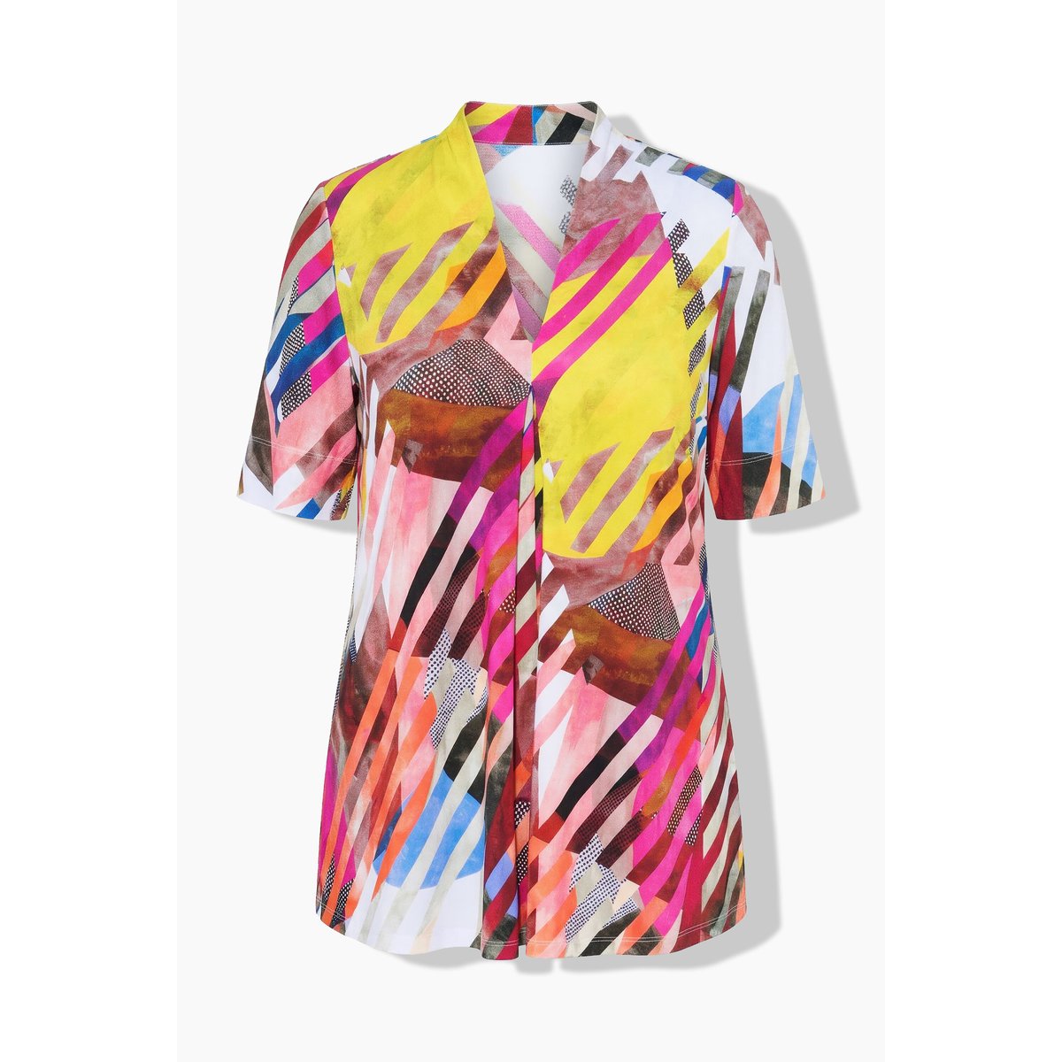 T-shirt rayé au tombé fluide rose vif fuchsia, ULLA POPKEN