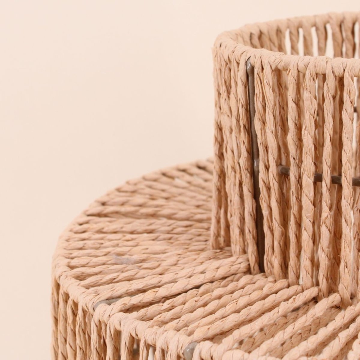 Lanterne ronde en corde 38x30cm beige, ORNAMI