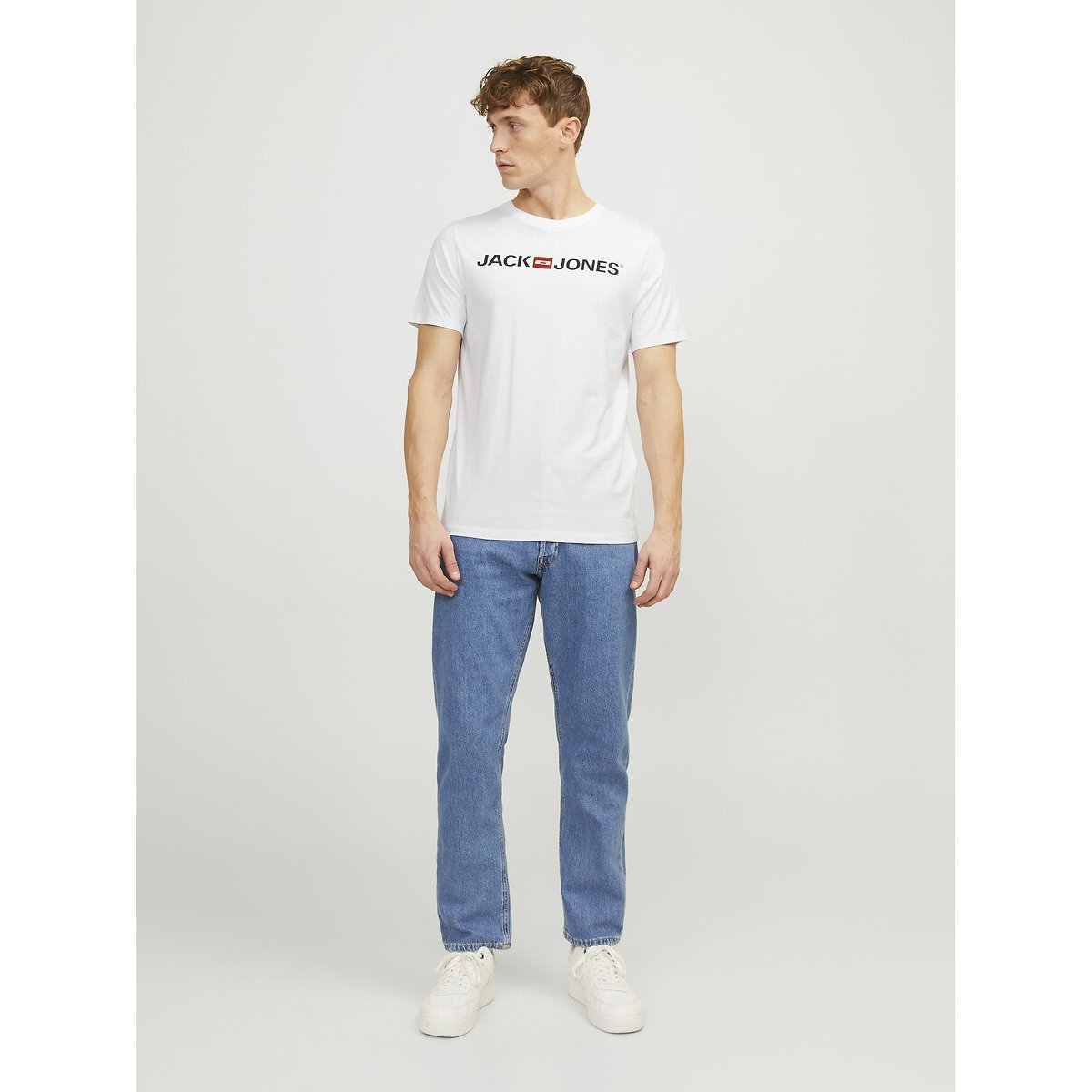 Lot de 3 t-shirts, manches courtes blanc + marine + noir, JACK & JONES