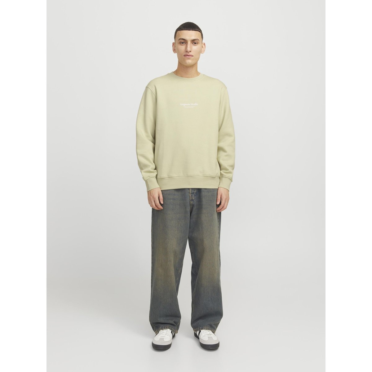 Sweat ample col rond  verte - celadon tint 1, JACK & JONES