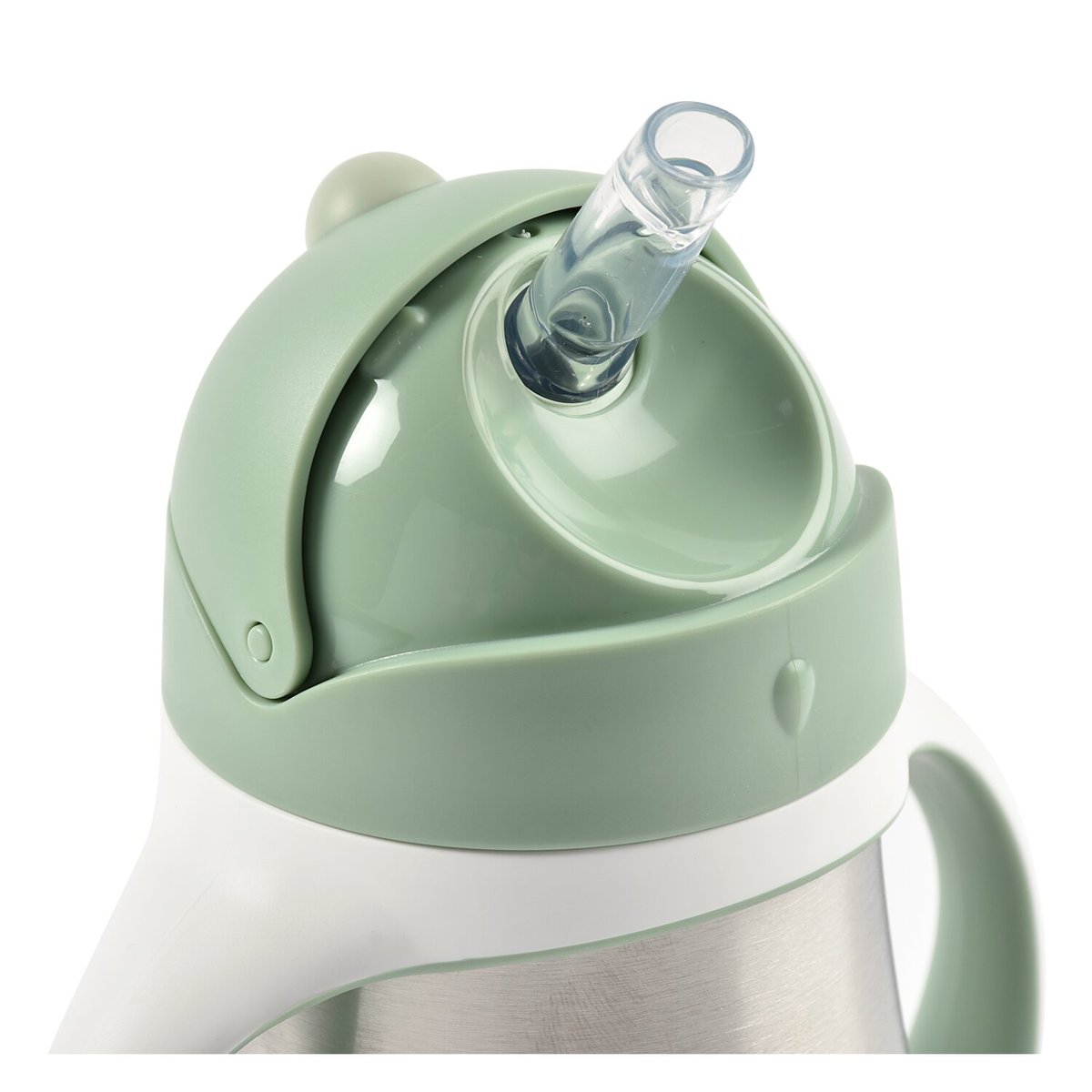 Tasse à paille en inox vert sauge, blanc, BEABA