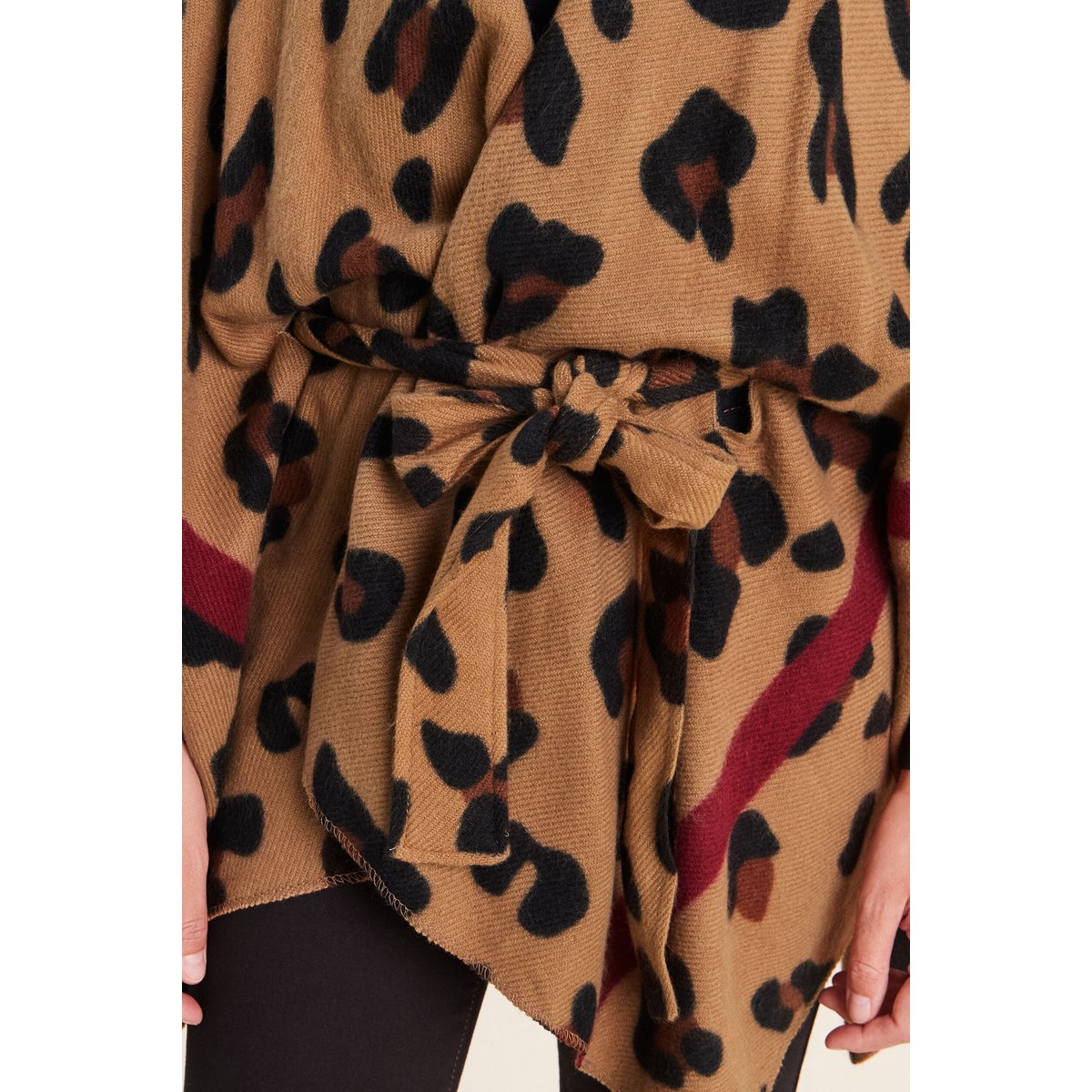 Poncho ceinturé taupe, BREAL
