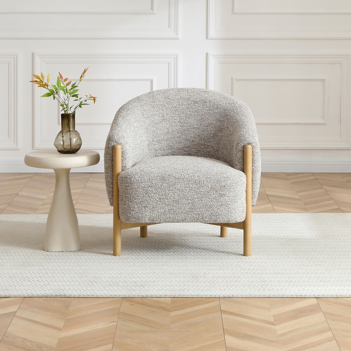 Sasha Curve Boucle Tub Chair natural, ÉDITÉ