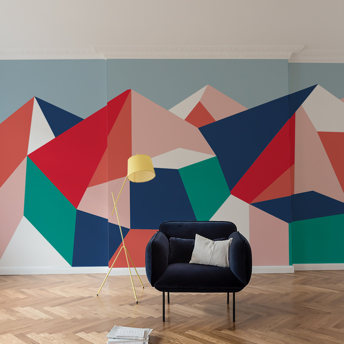 Papier peint panoramique Le grand paradis, Rose 255 x 250cm rouge, ACTE DECO
