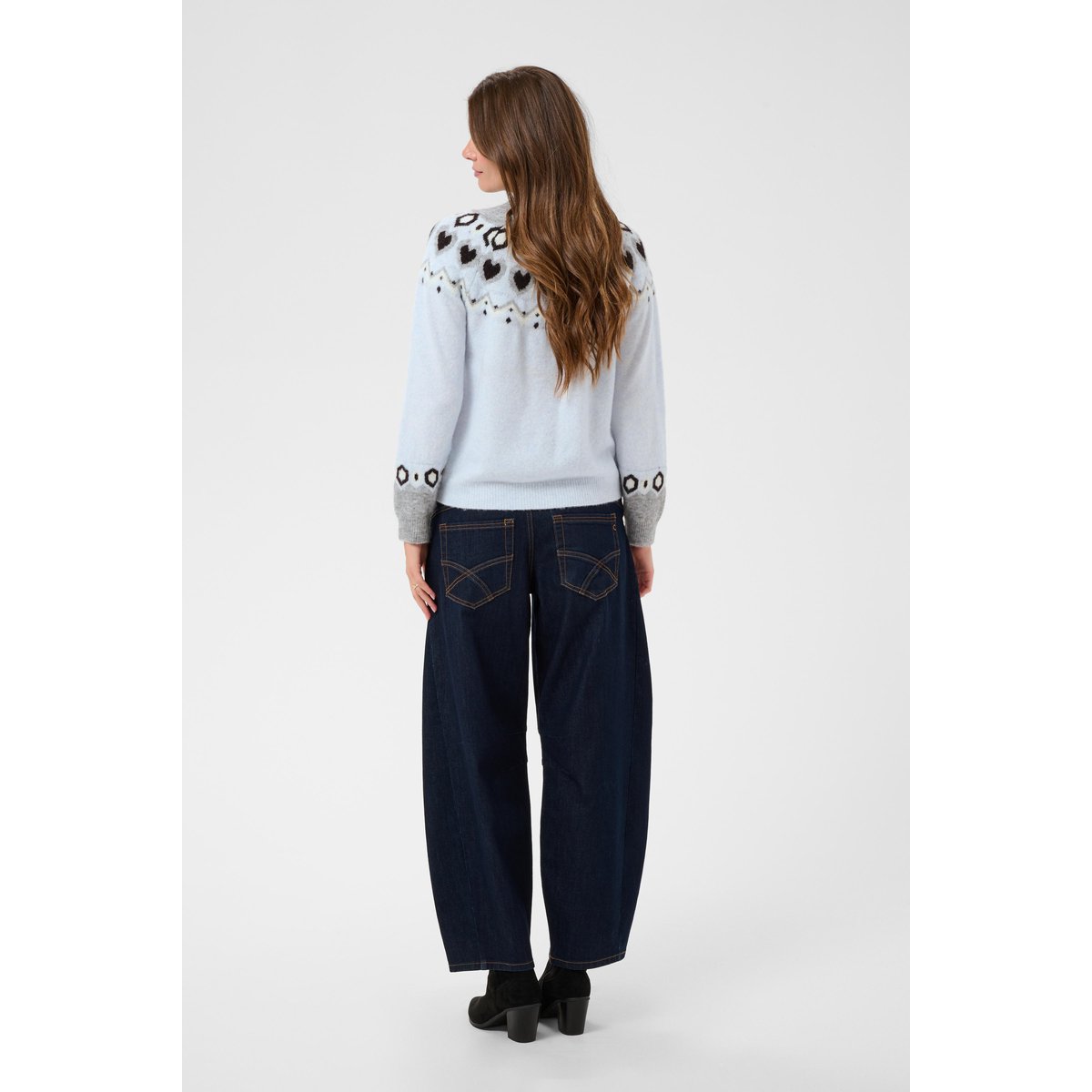 Pullover tricoté bleu plein air, CREAM