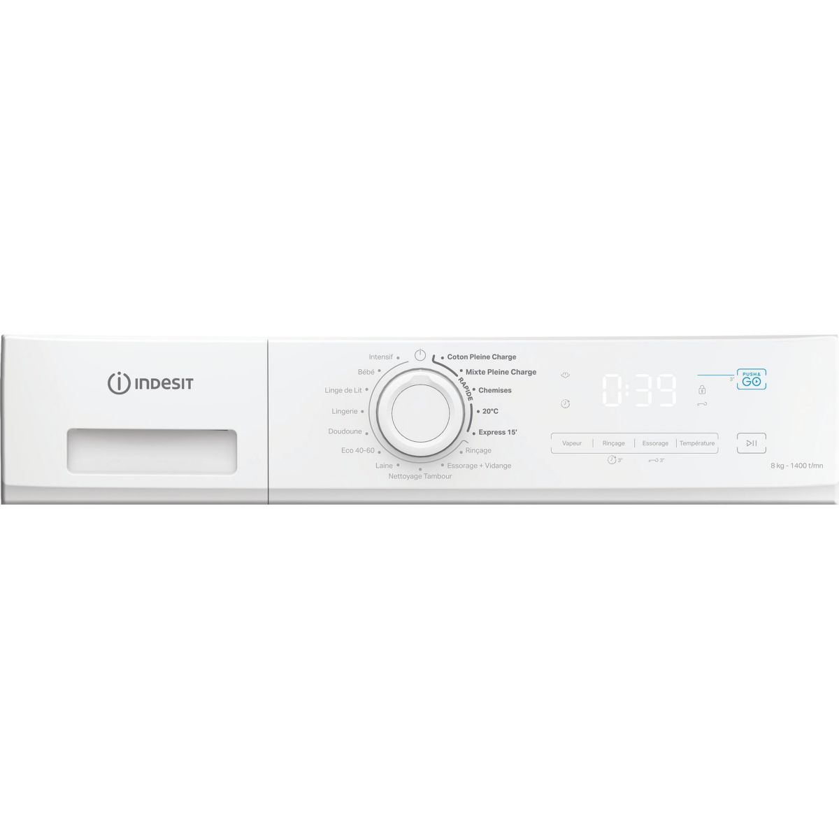 Lave linge hublot IMA864MYTIMEFR - 8 kg - 1400 tr/min - Classe A - Moteur induction blanc, INDESIT
