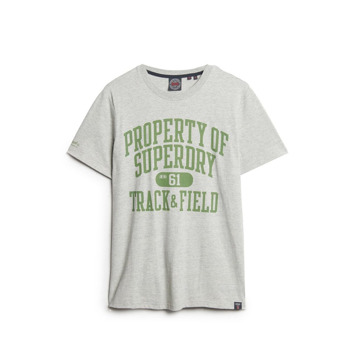 T-shirt à motif Athletic College gris moucheté chiné, SUPERDRY
