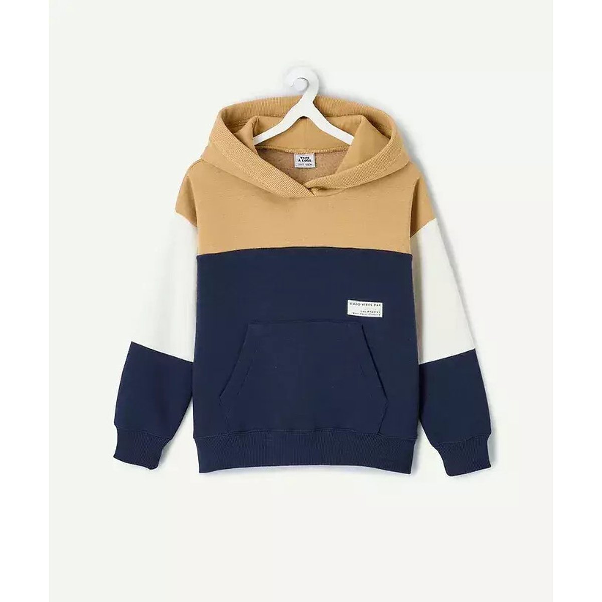 Kapuzen-Sweatshirt aus Molton im Colorblock-Design marine/camel, TAPE A L'OEIL
