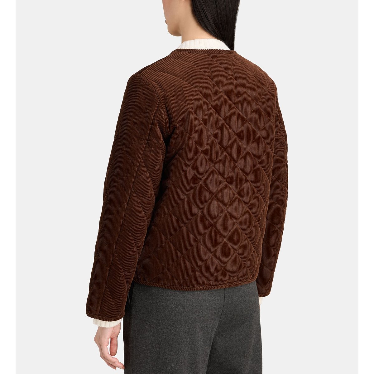 Veste droite orfila en velours matelassé tabac, JODHPUR