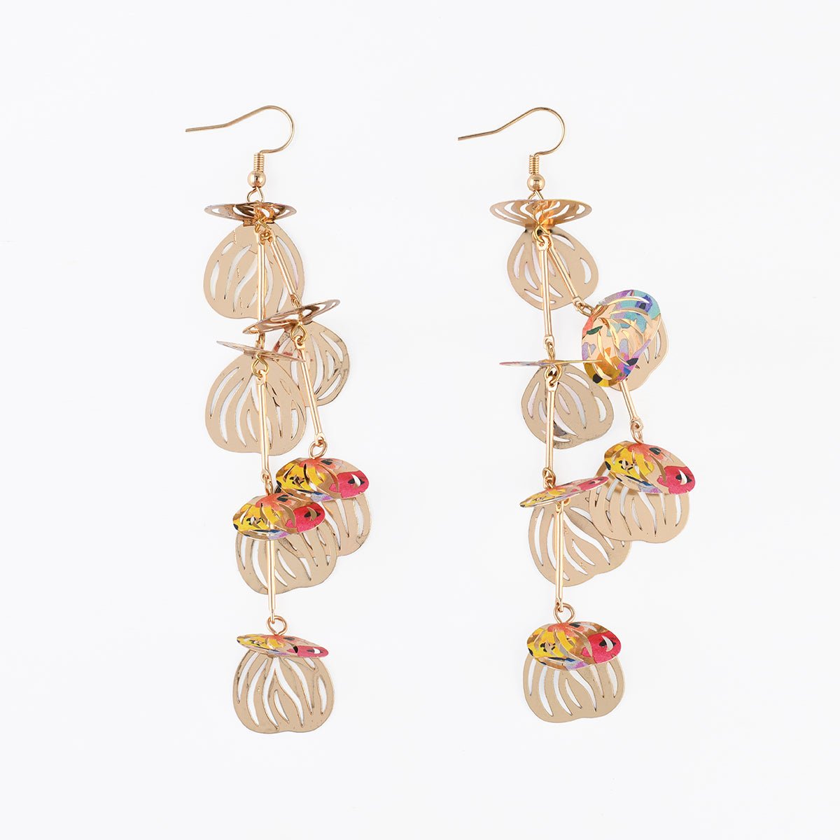 Boucles d'oreilles pétales Balagane imprimé fleurs multicolore, BALABOOSTE