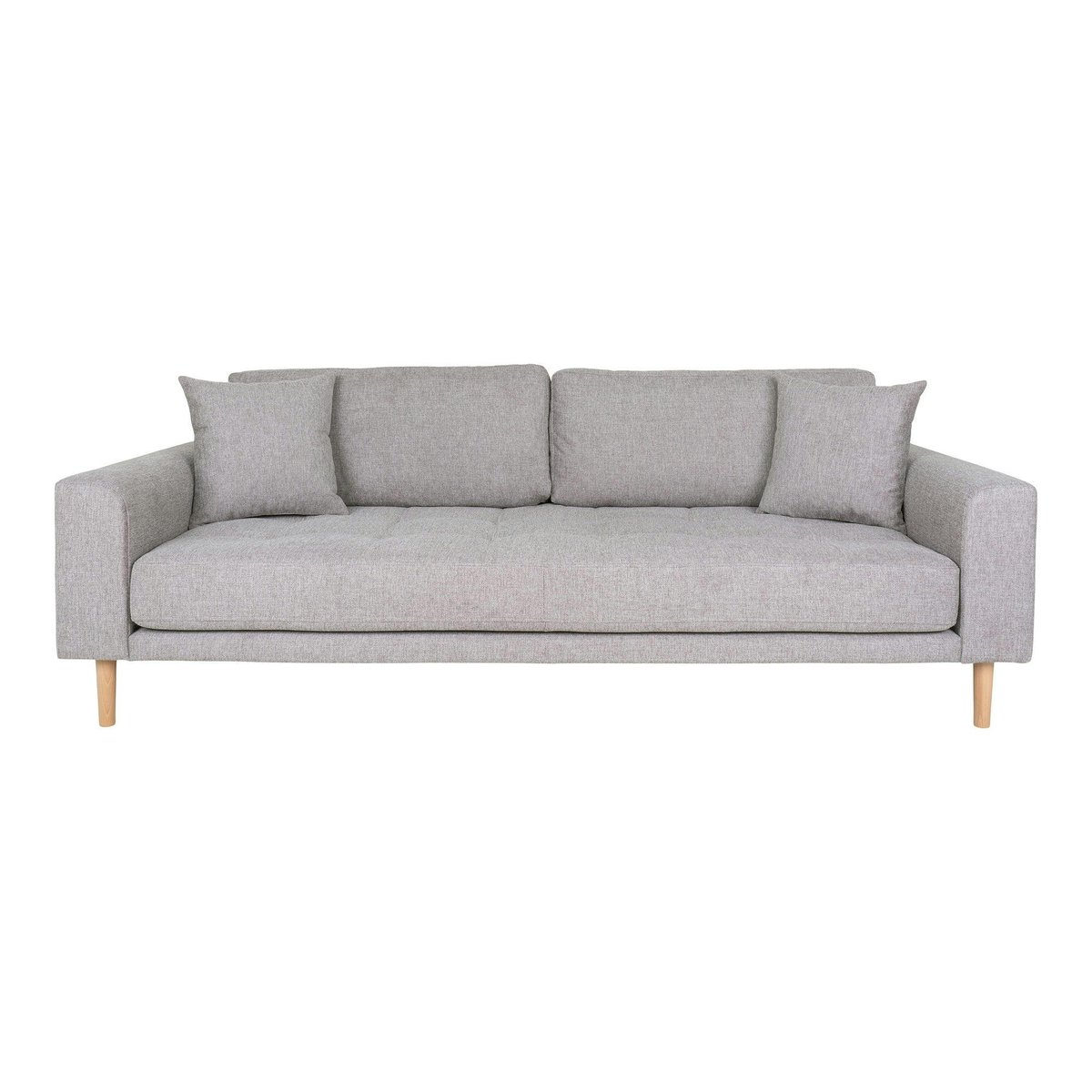 Canapé droit moderne en tissu AMSTERDAM gris clair - 3 places, PIER IMPORT
