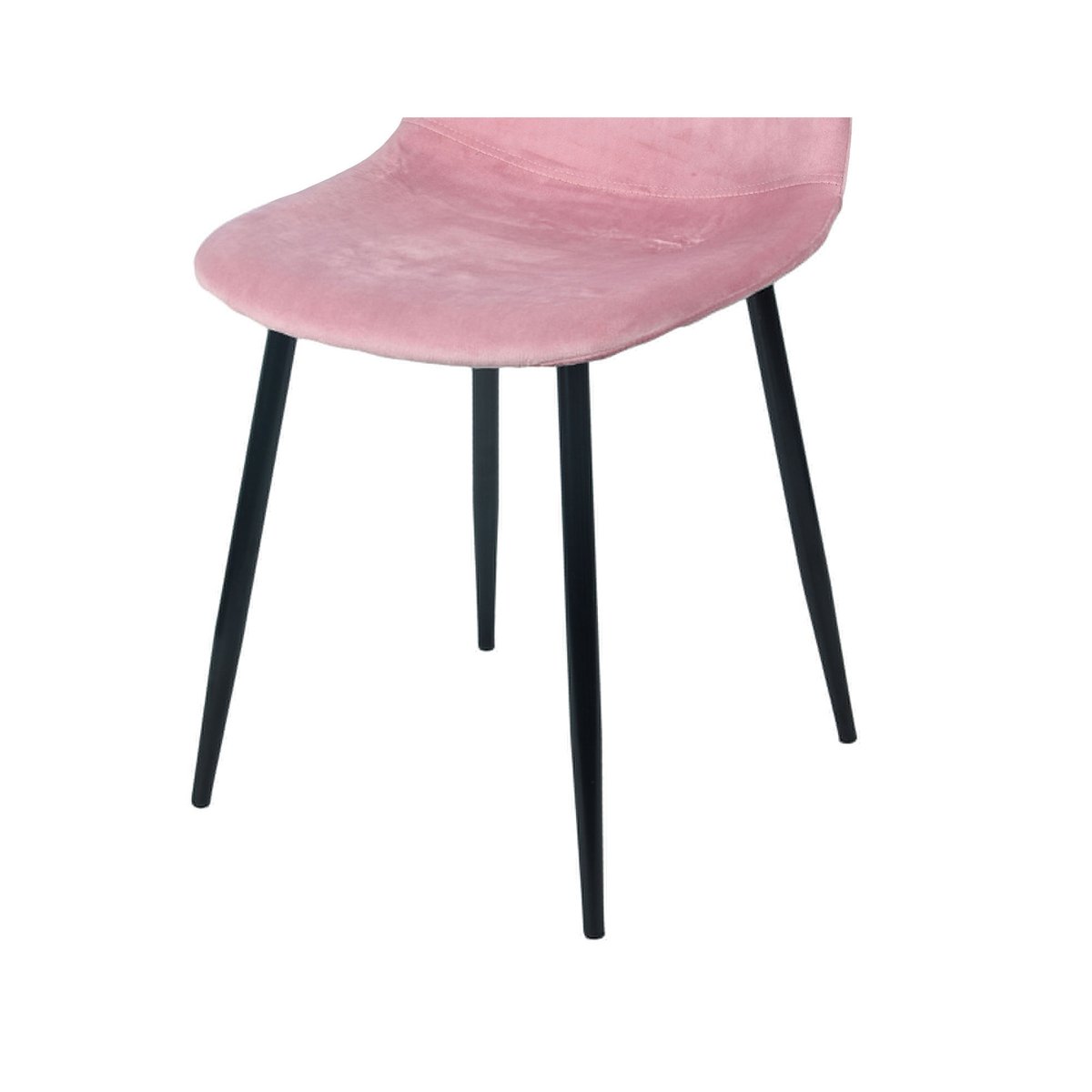 Chaise en velours rose pieds en métal noir - 44x53x88cm rose, WADIGA