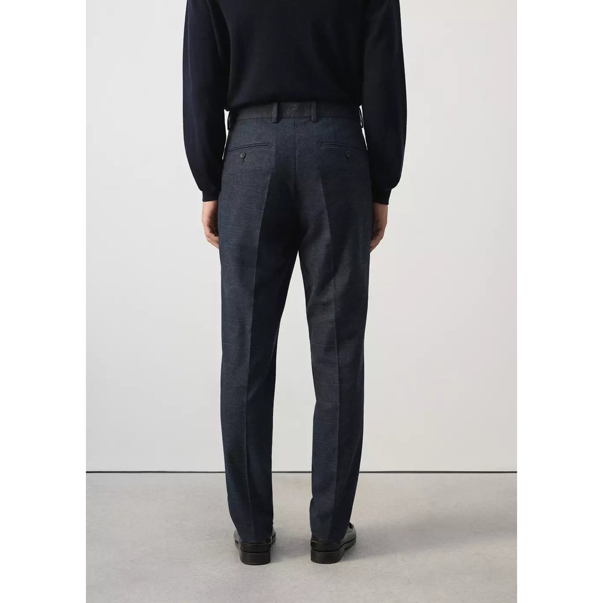 Pantalon flanelle regular-fit bleu marine, MANGO MAN