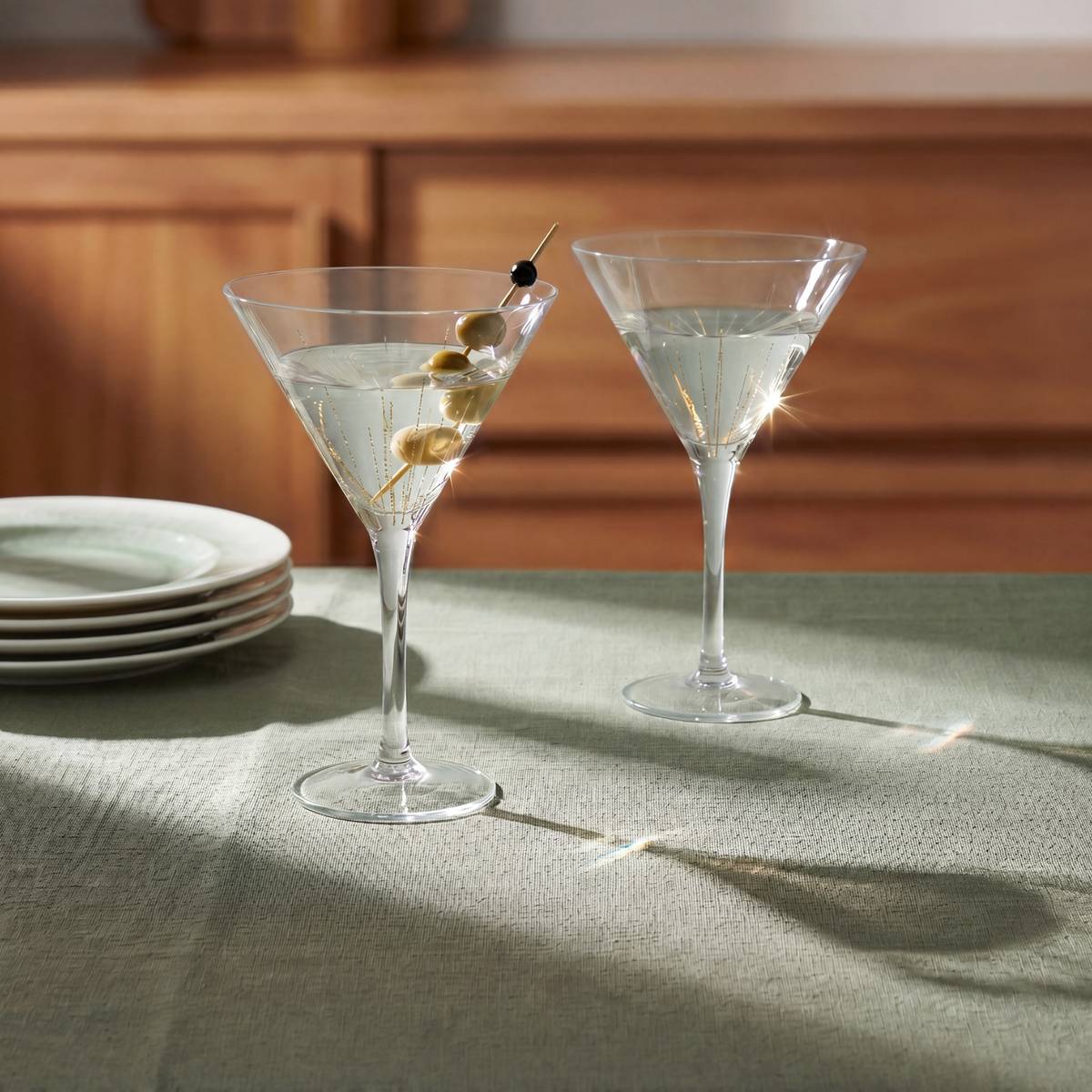 Lot de 2 verres à cocktail en verre LUNIS doré, ATMOSPHERA