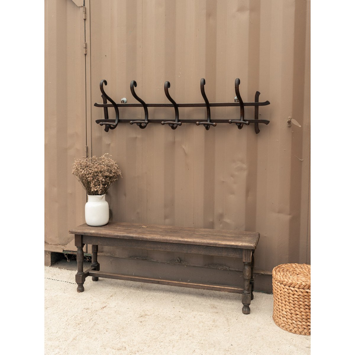 Banc en chêne Antoine N°538 - Bon état bois foncé, DEBONGOUT