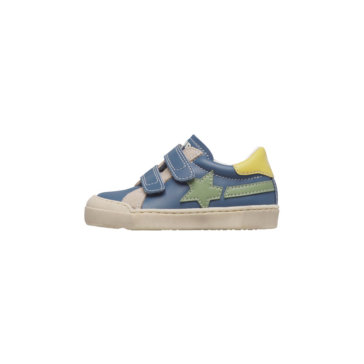 Sneakers en cuir et en daim SINGERY LOW VL. blanc-bleu, NATURINO
