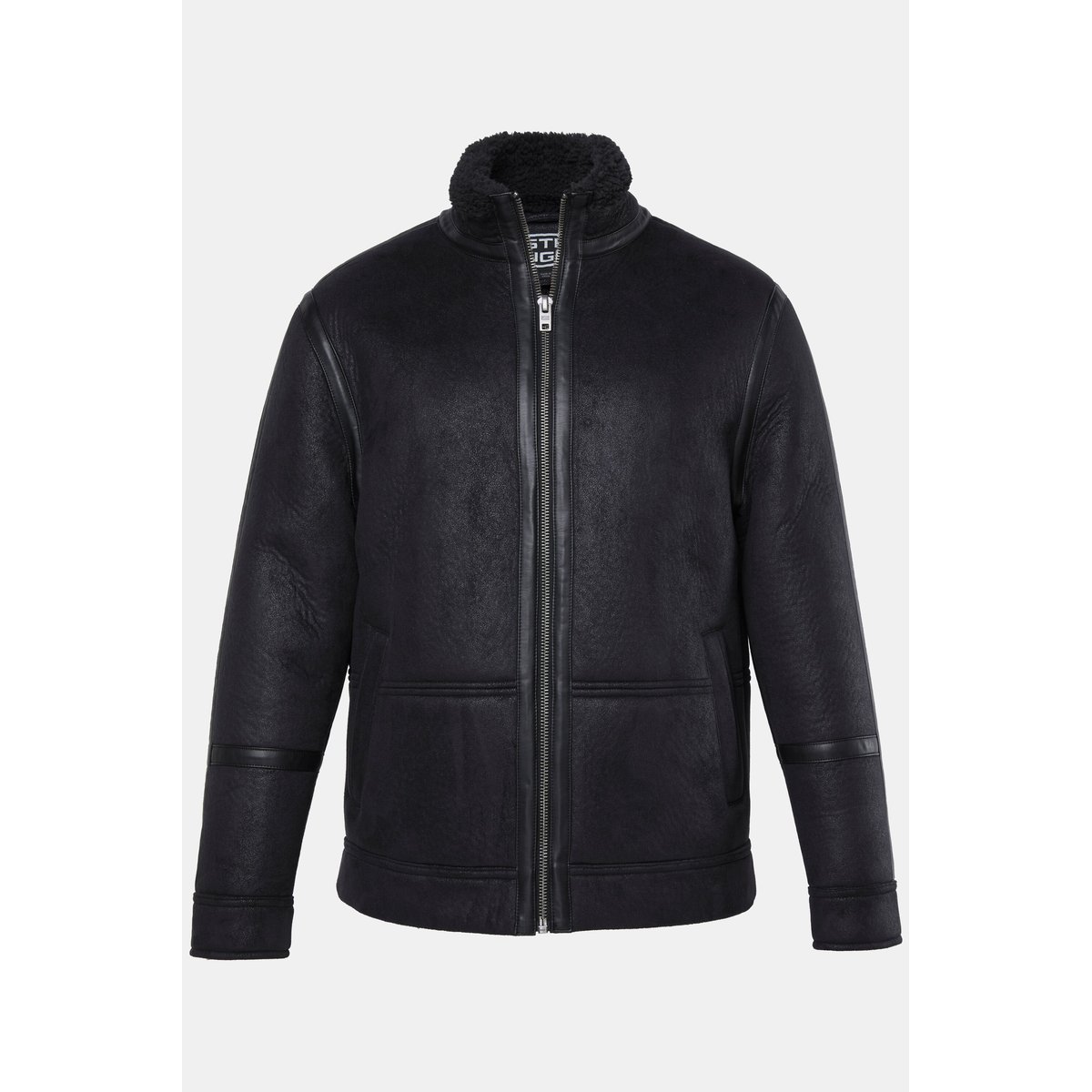 Veste végane aspect cuir noir, STHUGE