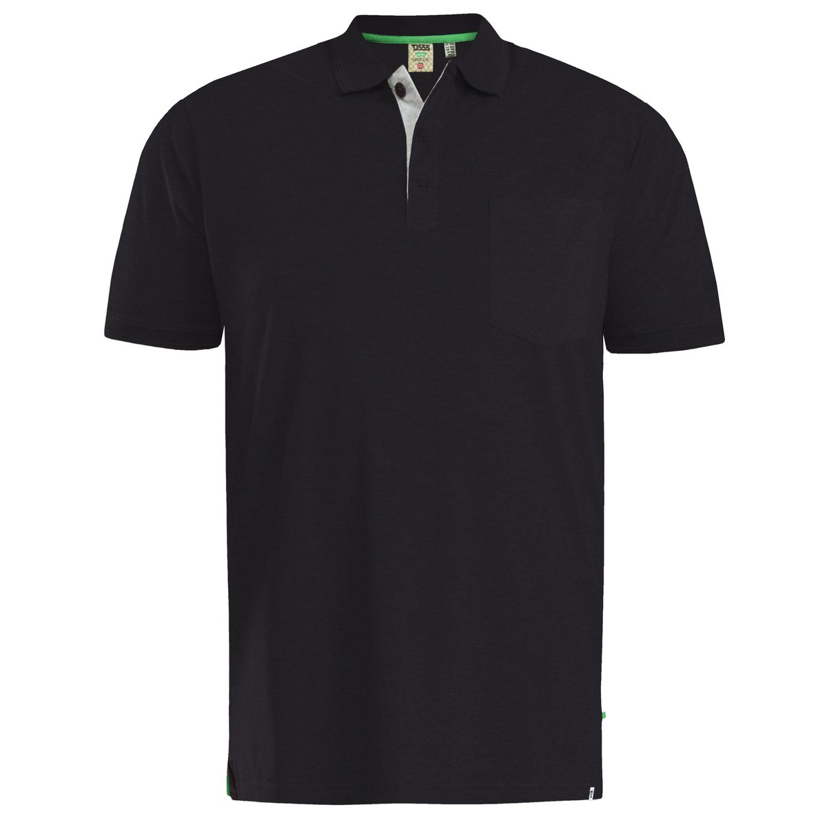Polo uni manches courtes GRANT noir, DUKE