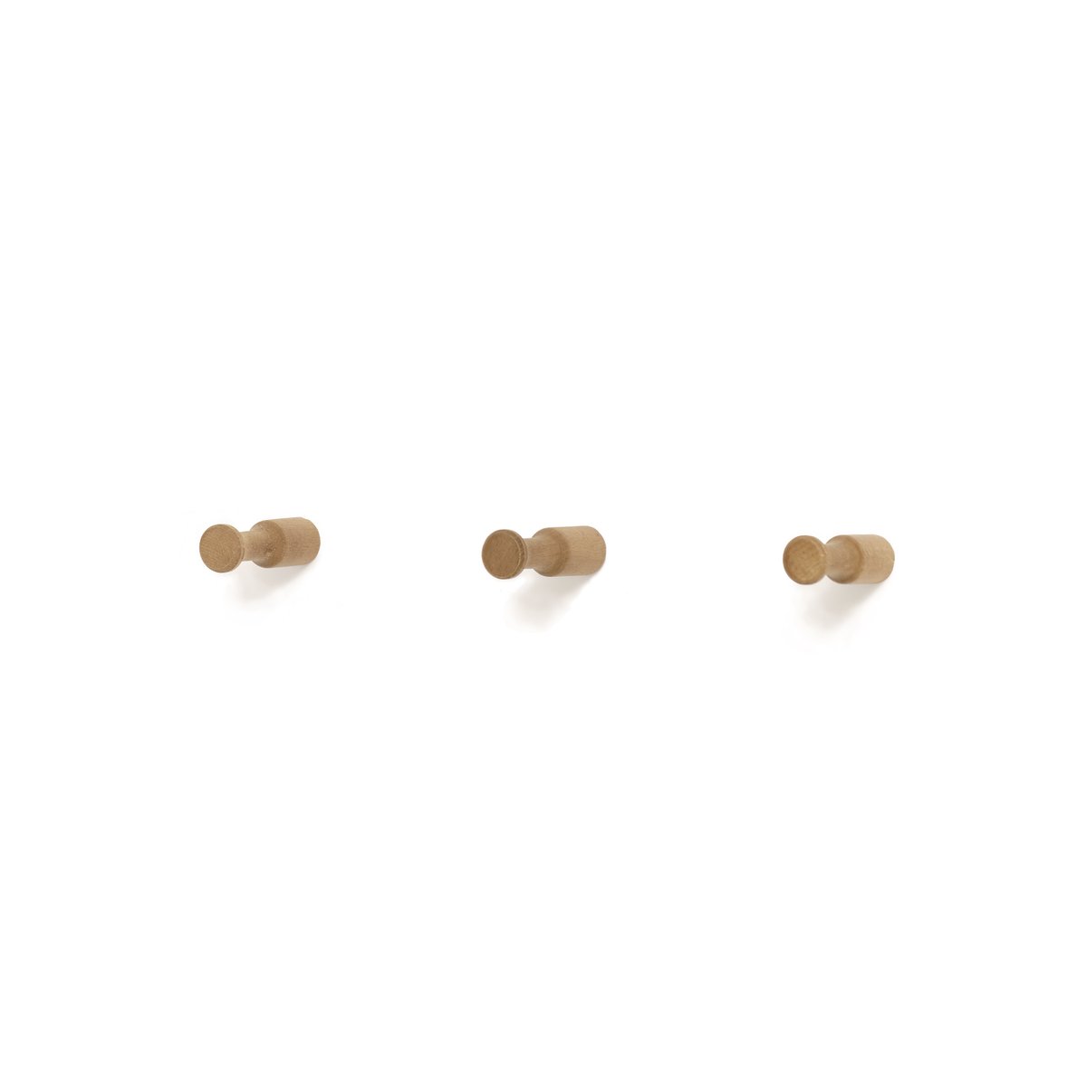Lot de 3 patères en bois naturel - NARA olivier, HANNUN